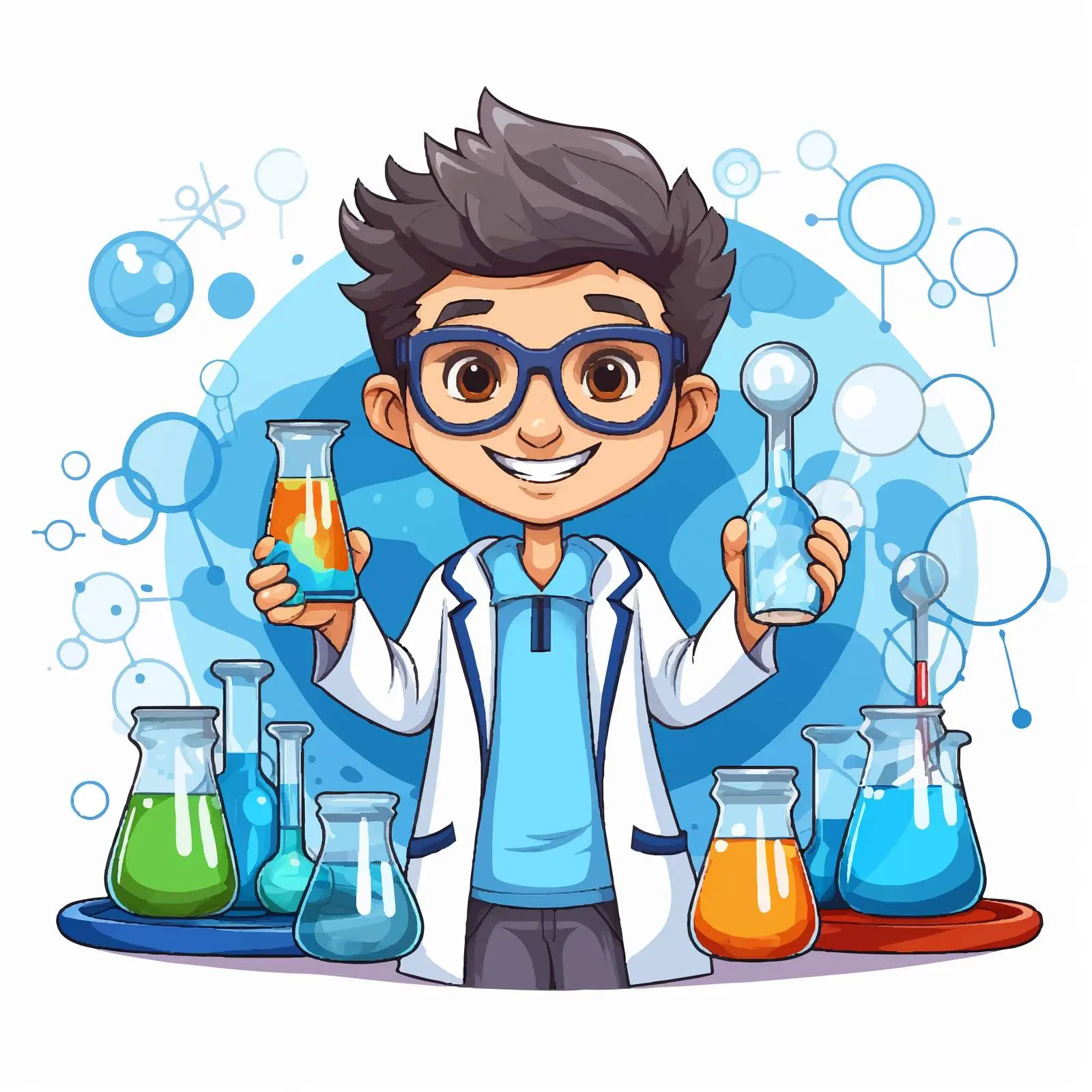 Kids Scientist Cartoon Logo for STEM Education — free download from Dotvec