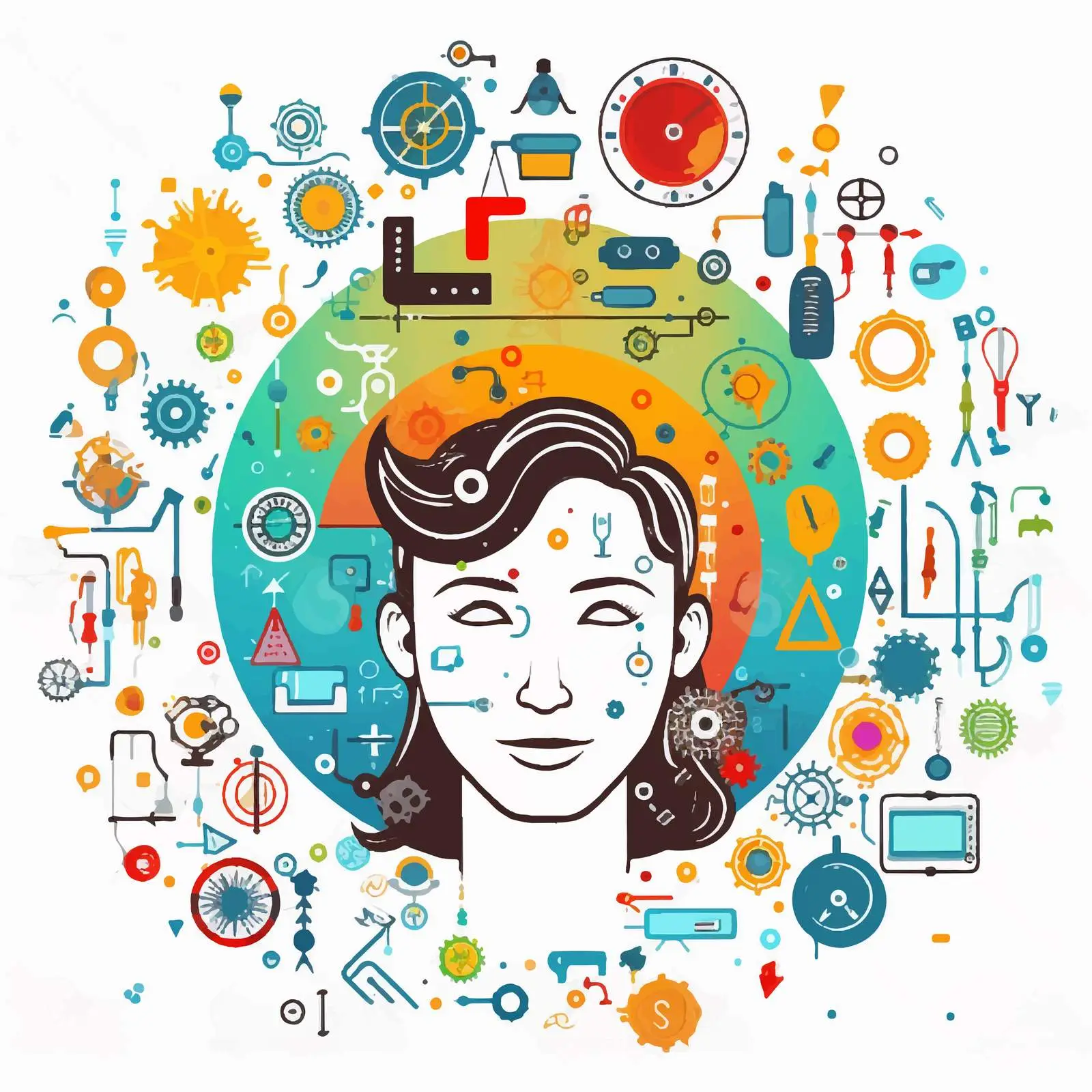 STEM Education Logo with Learning Icons — free download from Dotvec