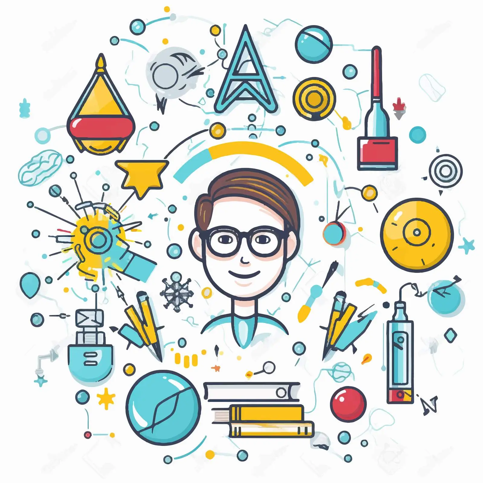 STEM Education Logo with Learning Icons — free download from Dotvec