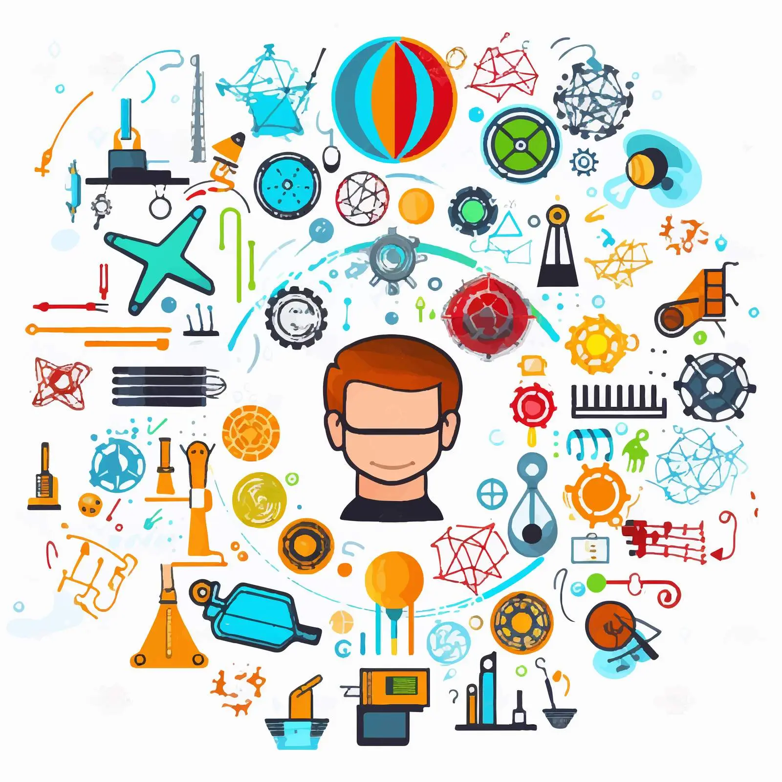 STEM Education Logo with Learning Icons — free download from Dotvec