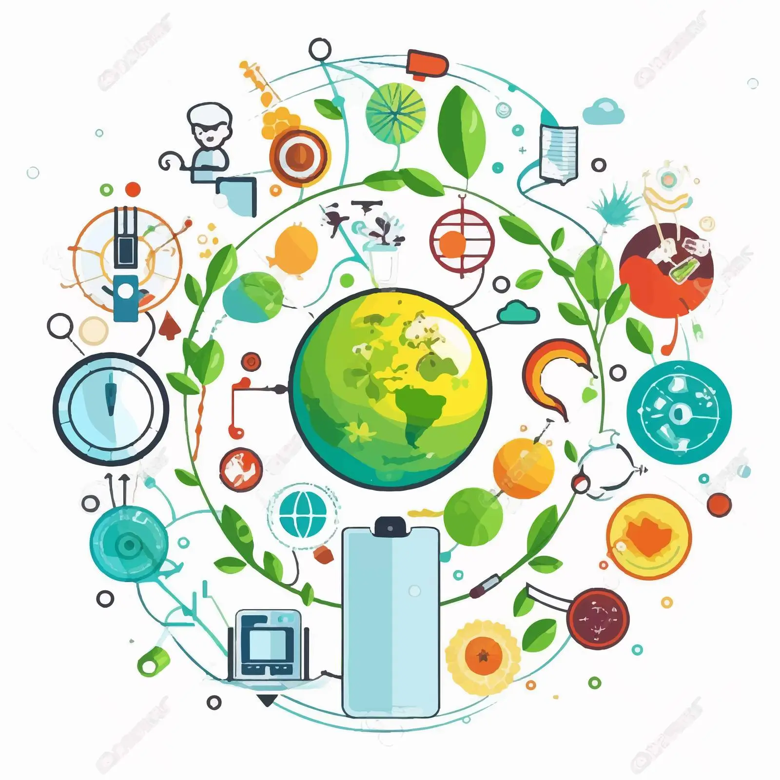 STEM Education Logo with Learning Icons – free educational visuals image from Dotvec