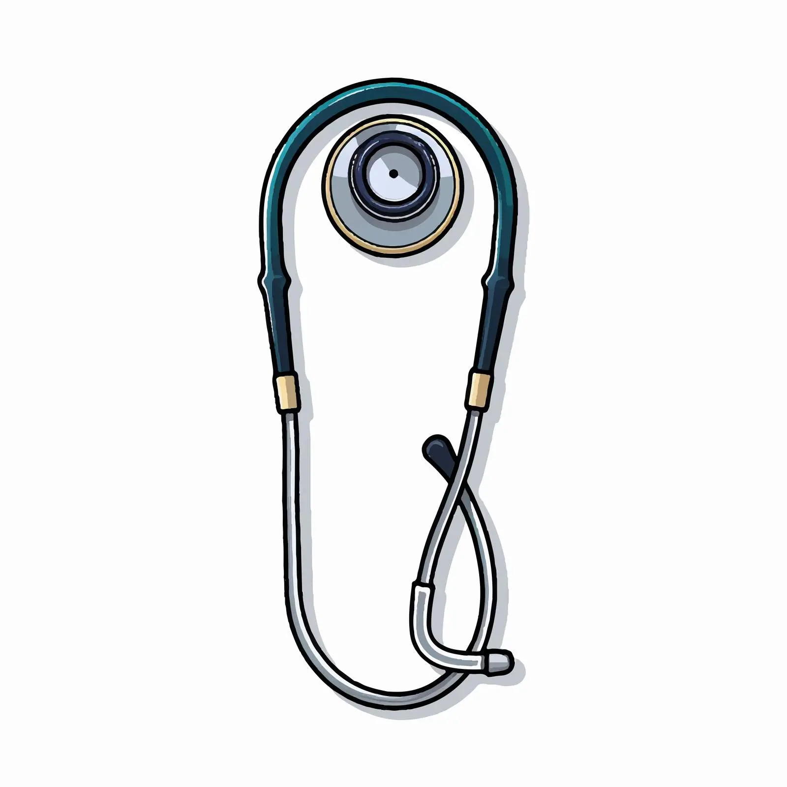 Stethoscope Line Vector Illustration on White Background – free care vector image from Dotvec