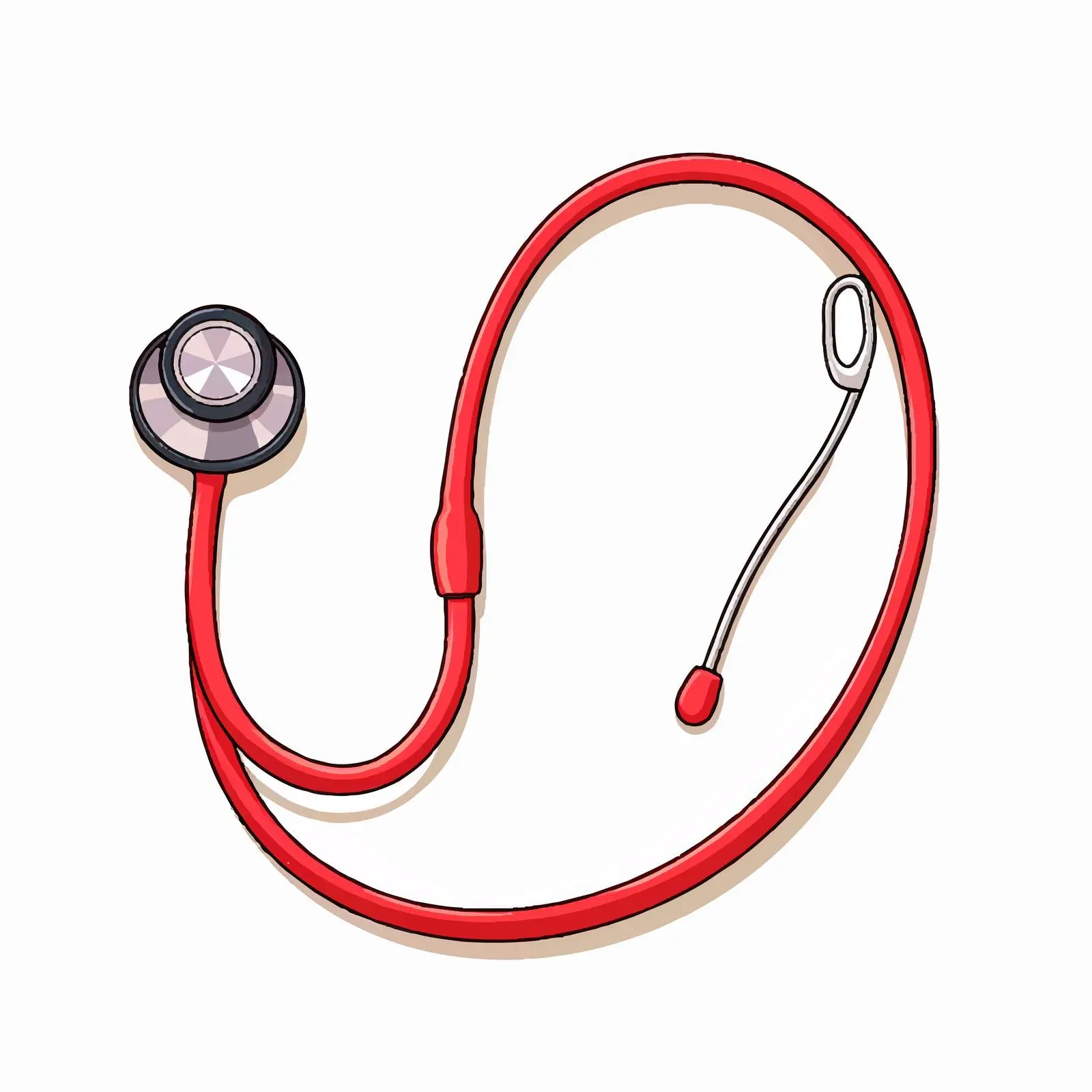 Stethoscope Line Vector Illustration on White Background – free sound wave image from Dotvec