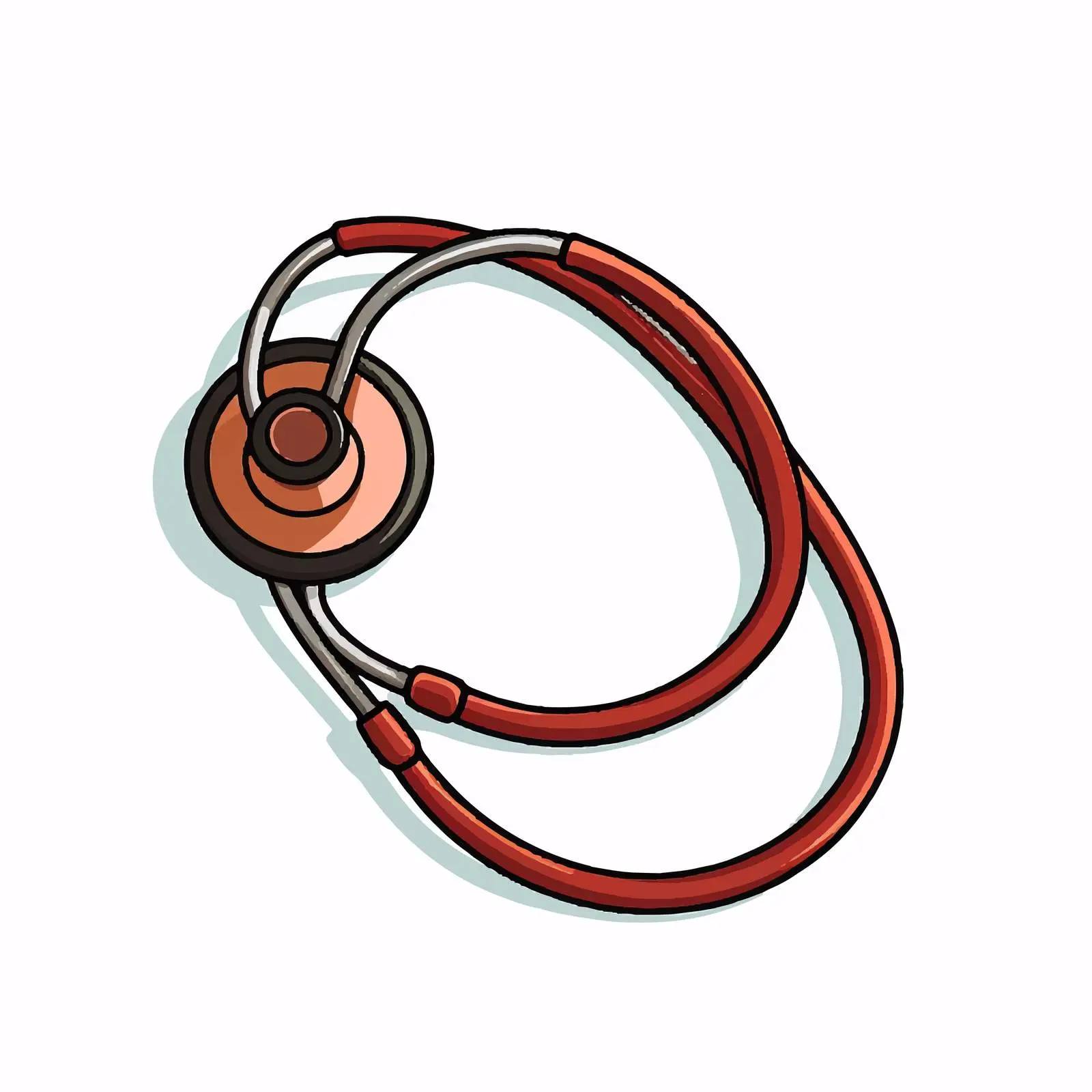 Stethoscope Line Vector Illustration on White Background – free care vector image from Dotvec
