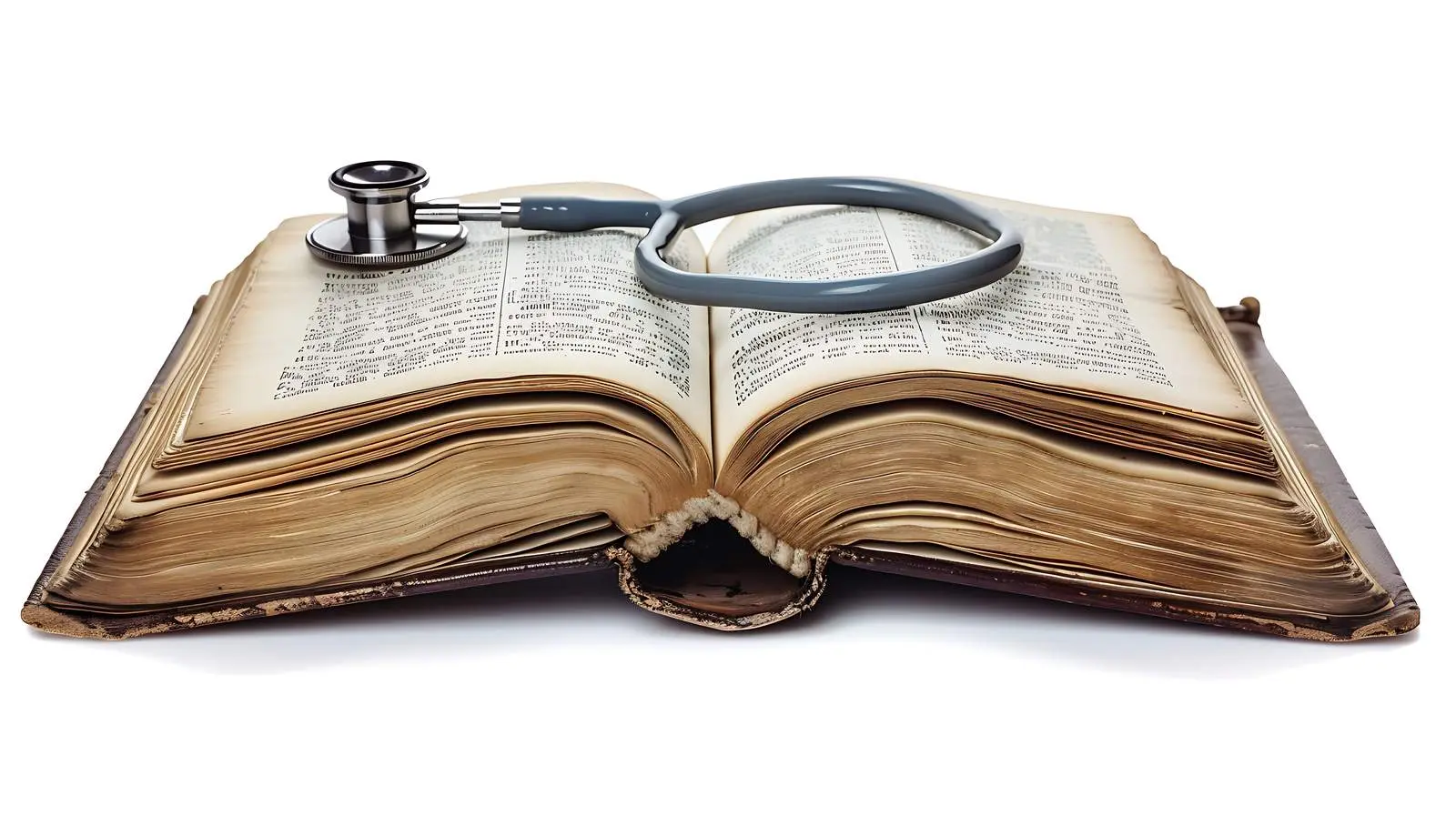 Stethoscope and Open Book on Table – free training image from Dotvec