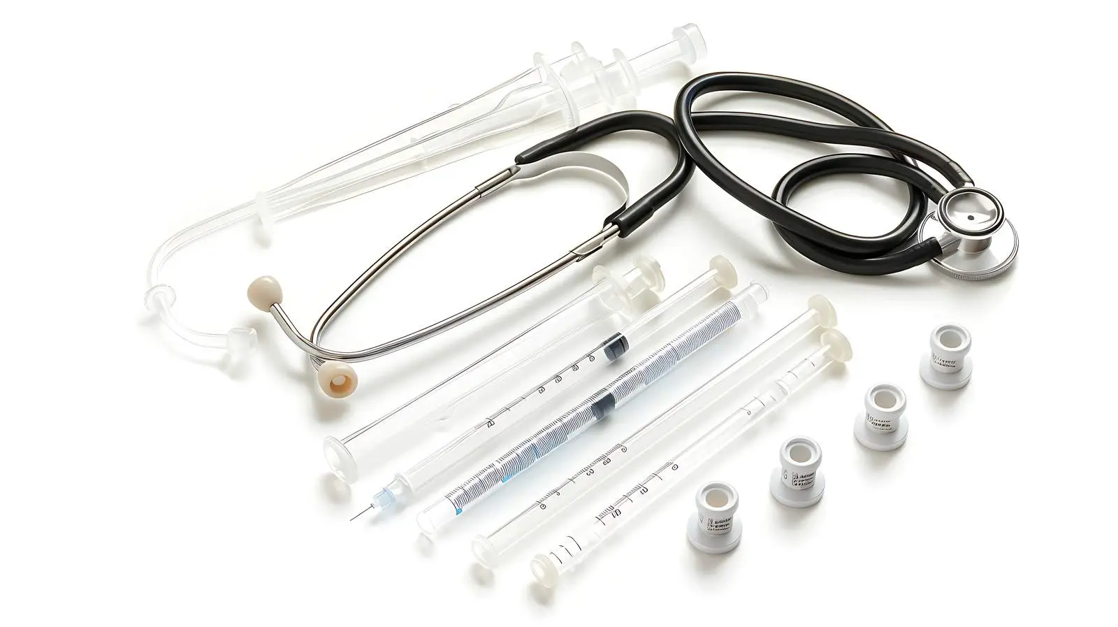 Stethoscope and Medical Tubes on White Background – free medical technology image from Dotvec