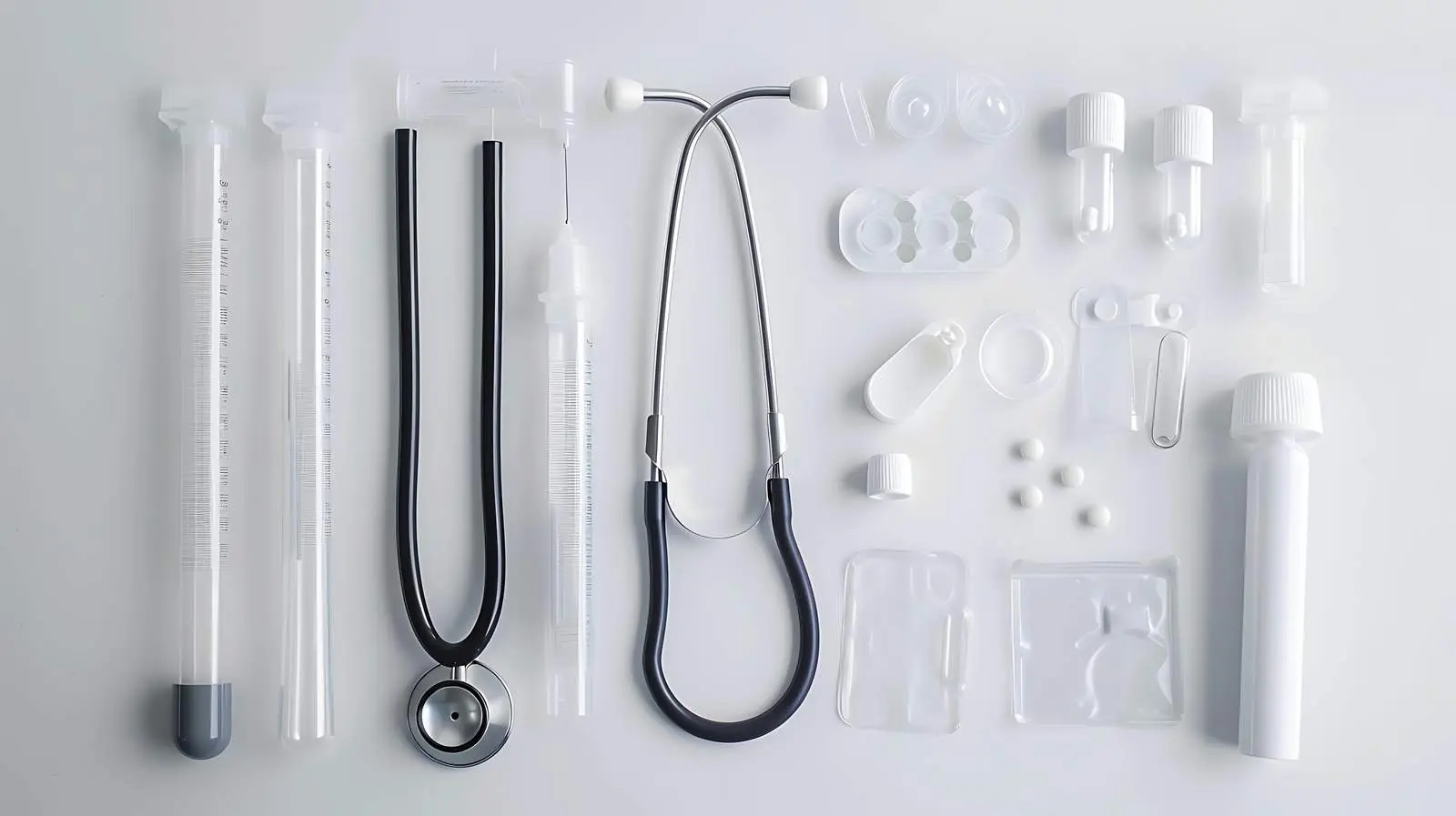 Stethoscope and Medical Tubes on White Background — free download from Dotvec