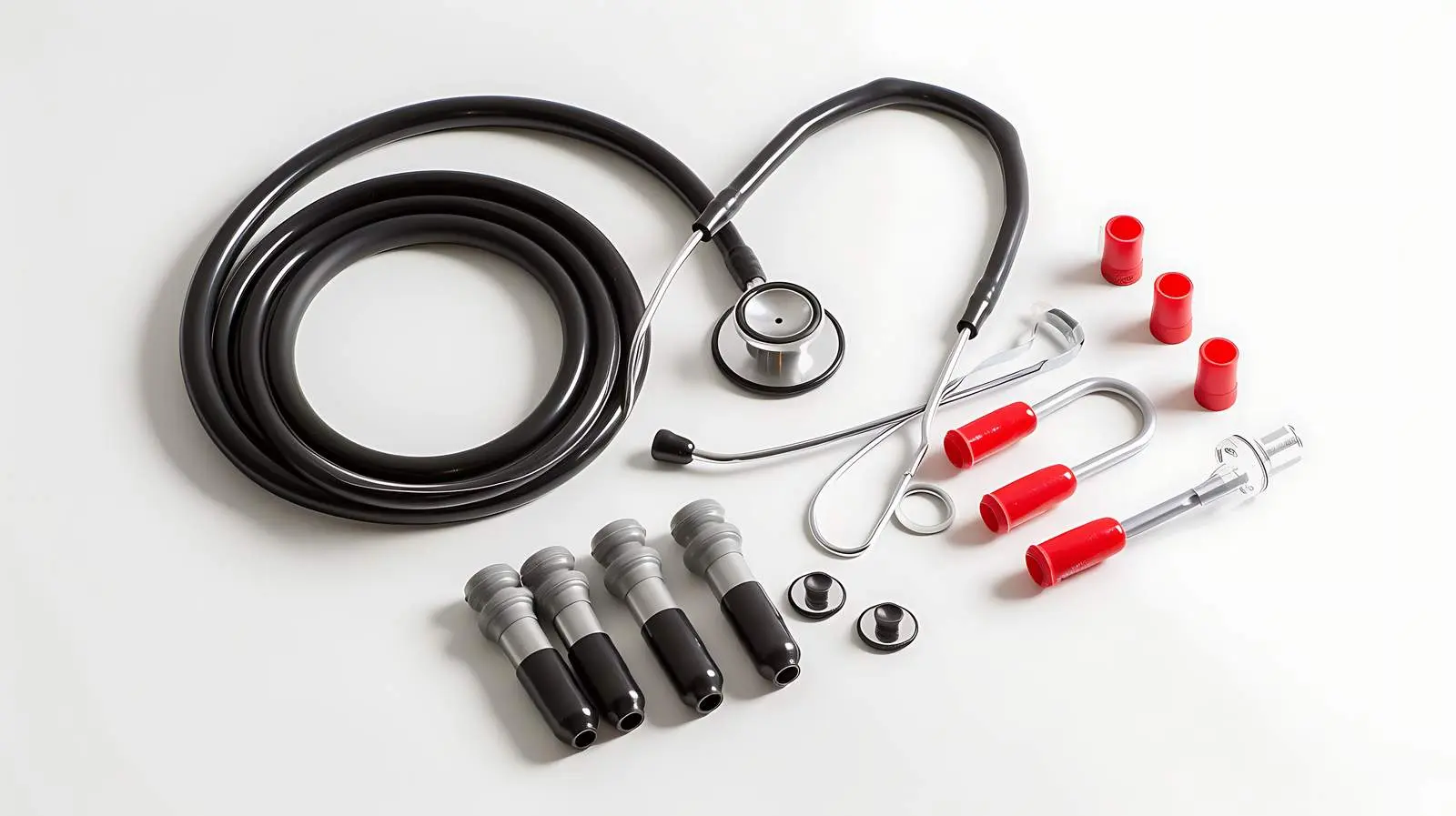 Stethoscope and Medical Tubes on White Background – free medical technology image from Dotvec
