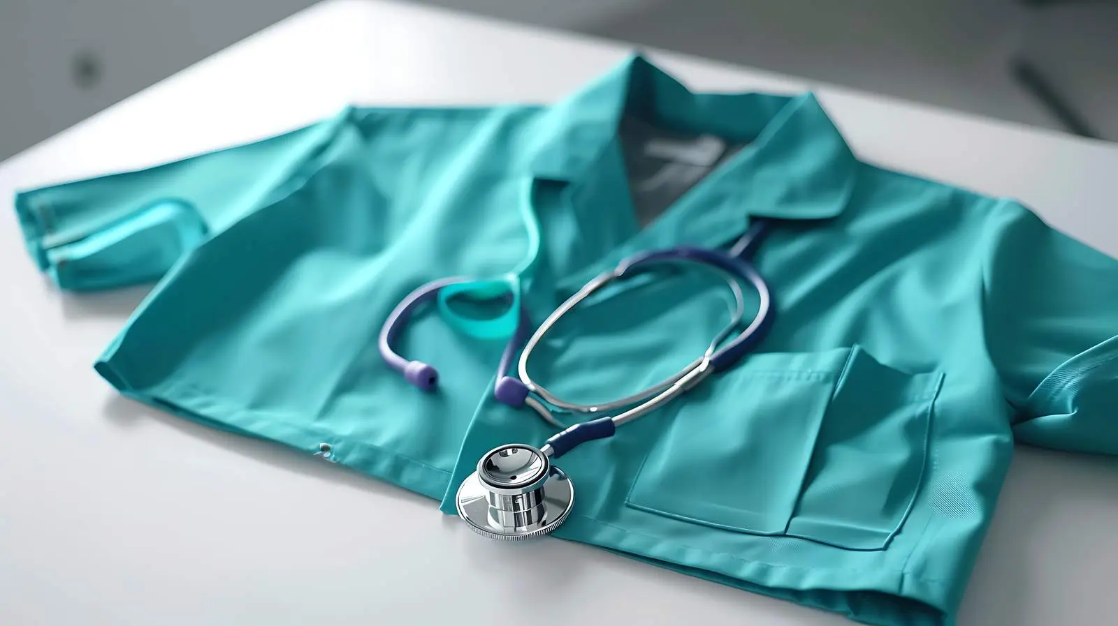 Stethoscope and Medical Uniform on Table — free download from Dotvec