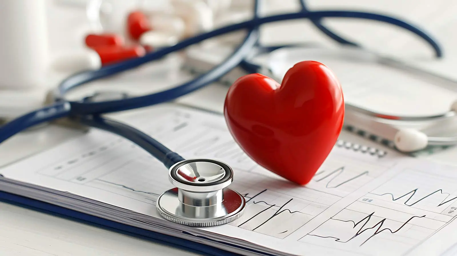 Stethoscope and Cardiogram for Heart Care – free medical technology image from Dotvec