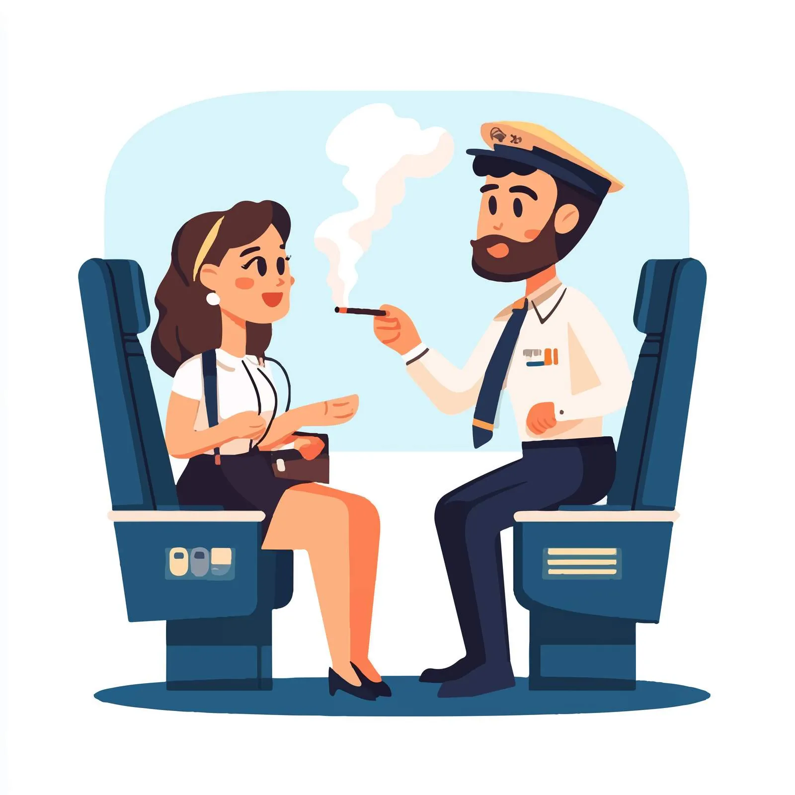 Stewardess Asks Passenger to Stop Smoking — free download from Dotvec