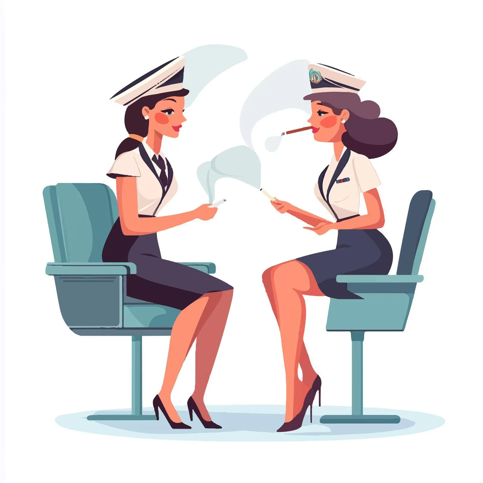 Stewardess Asking Passenger to Stop Smoking on Flight – free prohibition image from Dotvec