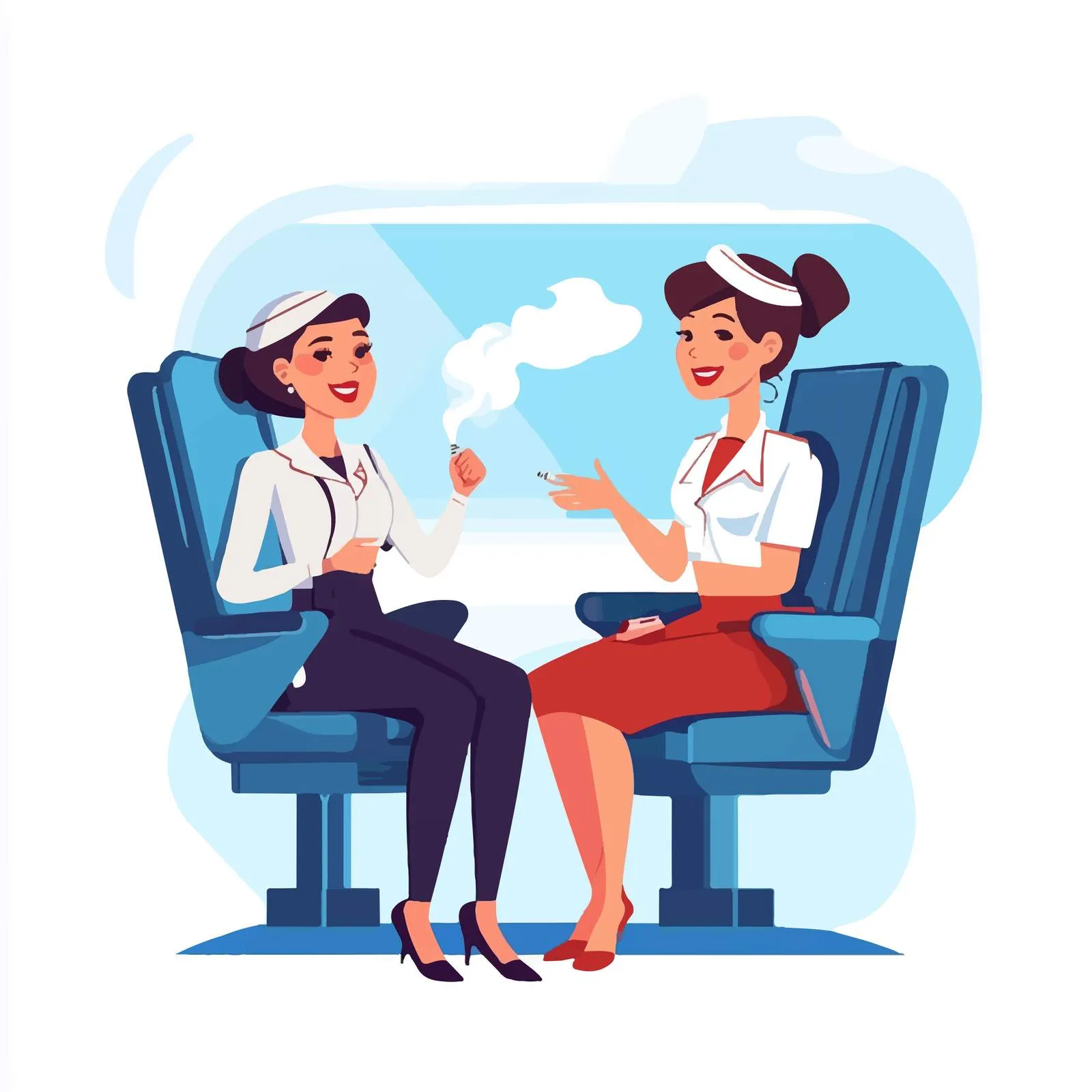 Stewardess Asking Passenger to Stop Smoking — free download from Dotvec