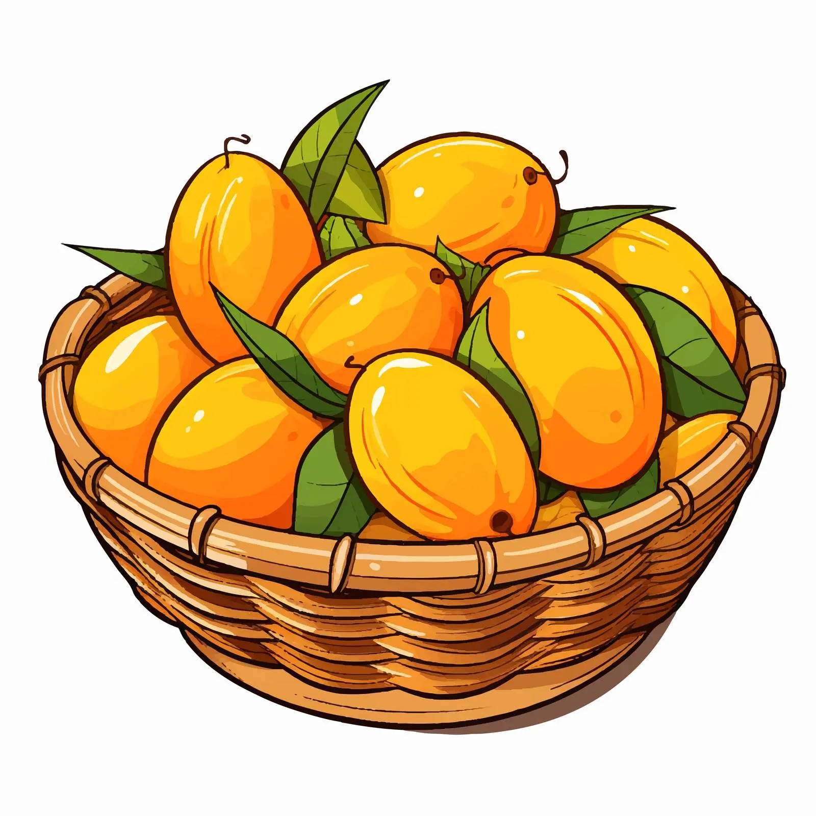Colorful Mango Basket Vector Illustration — free download from Dotvec