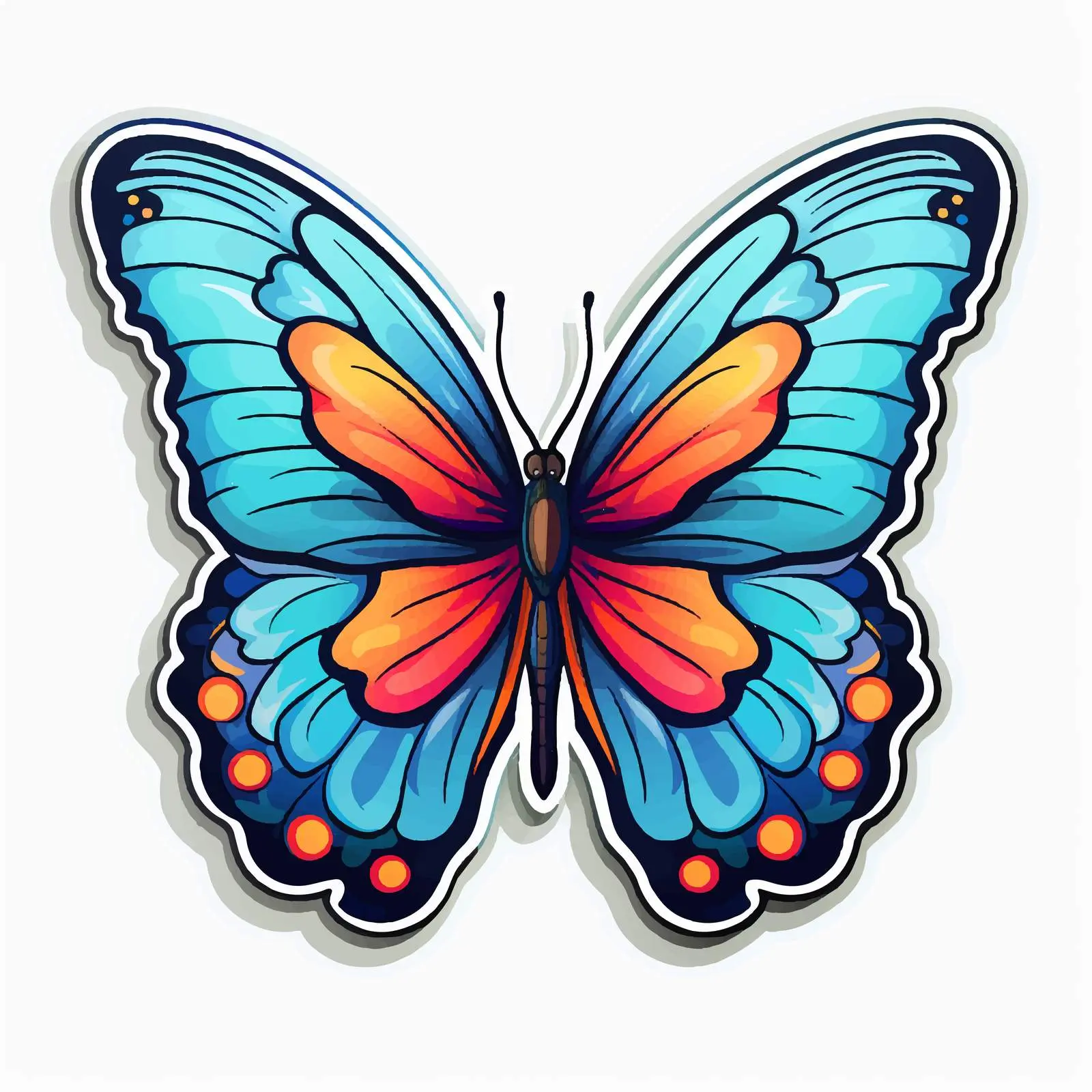 Beautiful Butterfly Sticker Design Illustration — free download from Dotvec