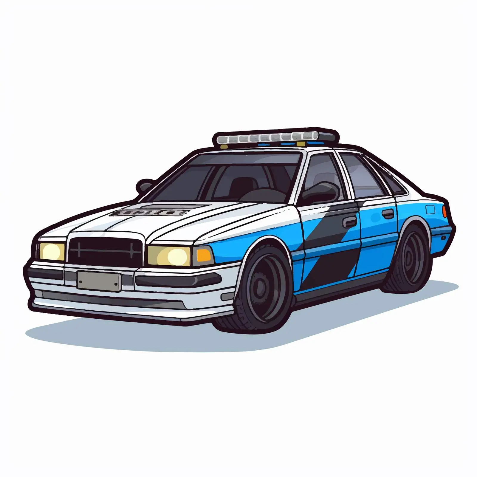 Police Car Side View Sticker Design Illustration – free emergency vehicle image from Dotvec