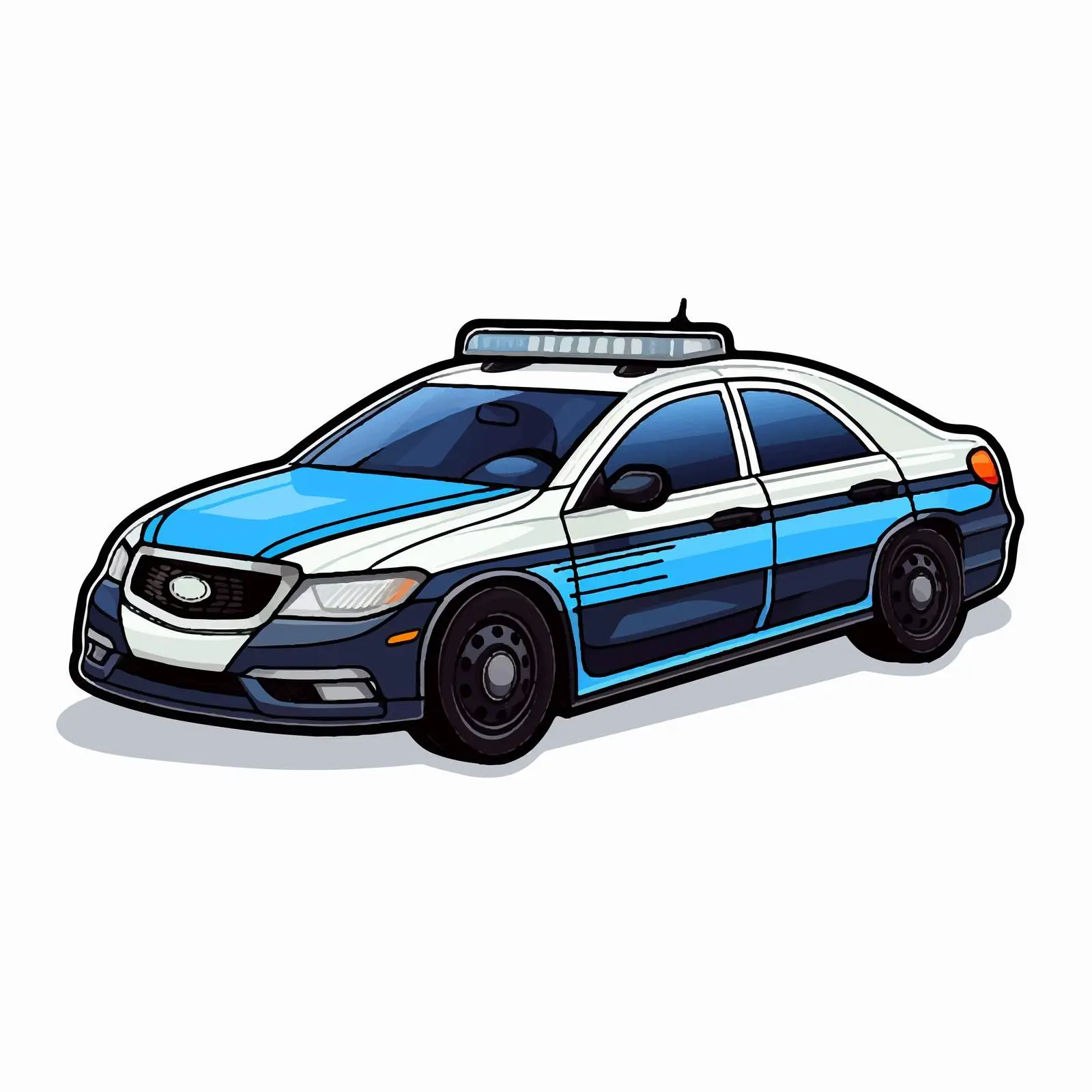 Police Car Side View Sticker Design Vector — free download from Dotvec