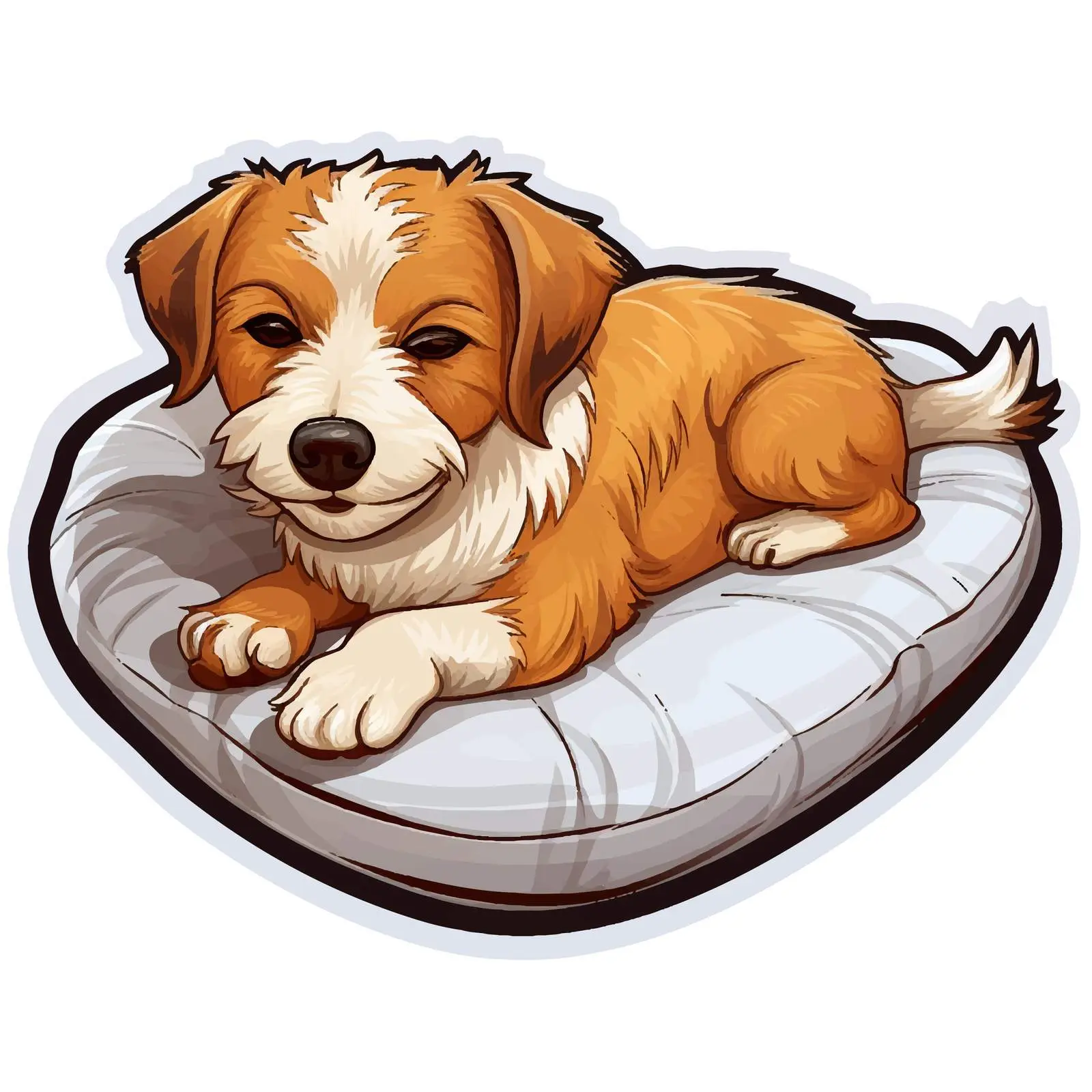 Dog Bed Vector Illustration on White Background – free dog bed image from Dotvec