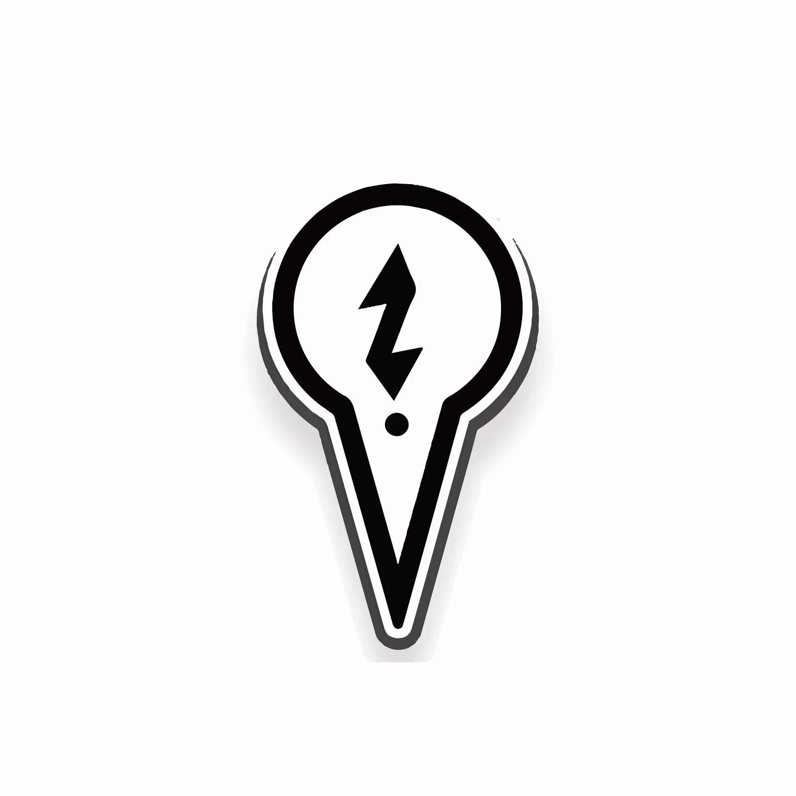 Monochrome GPS Pointer with Lightning Icon — free download from Dotvec