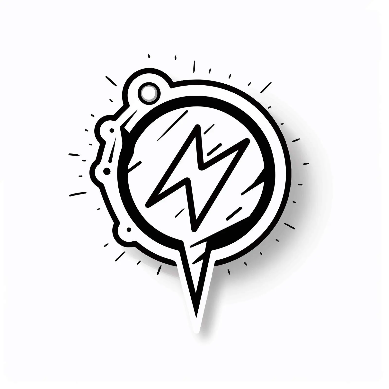 Monochrome GPS Pointer with Lightning Icon – free travel icon image from Dotvec