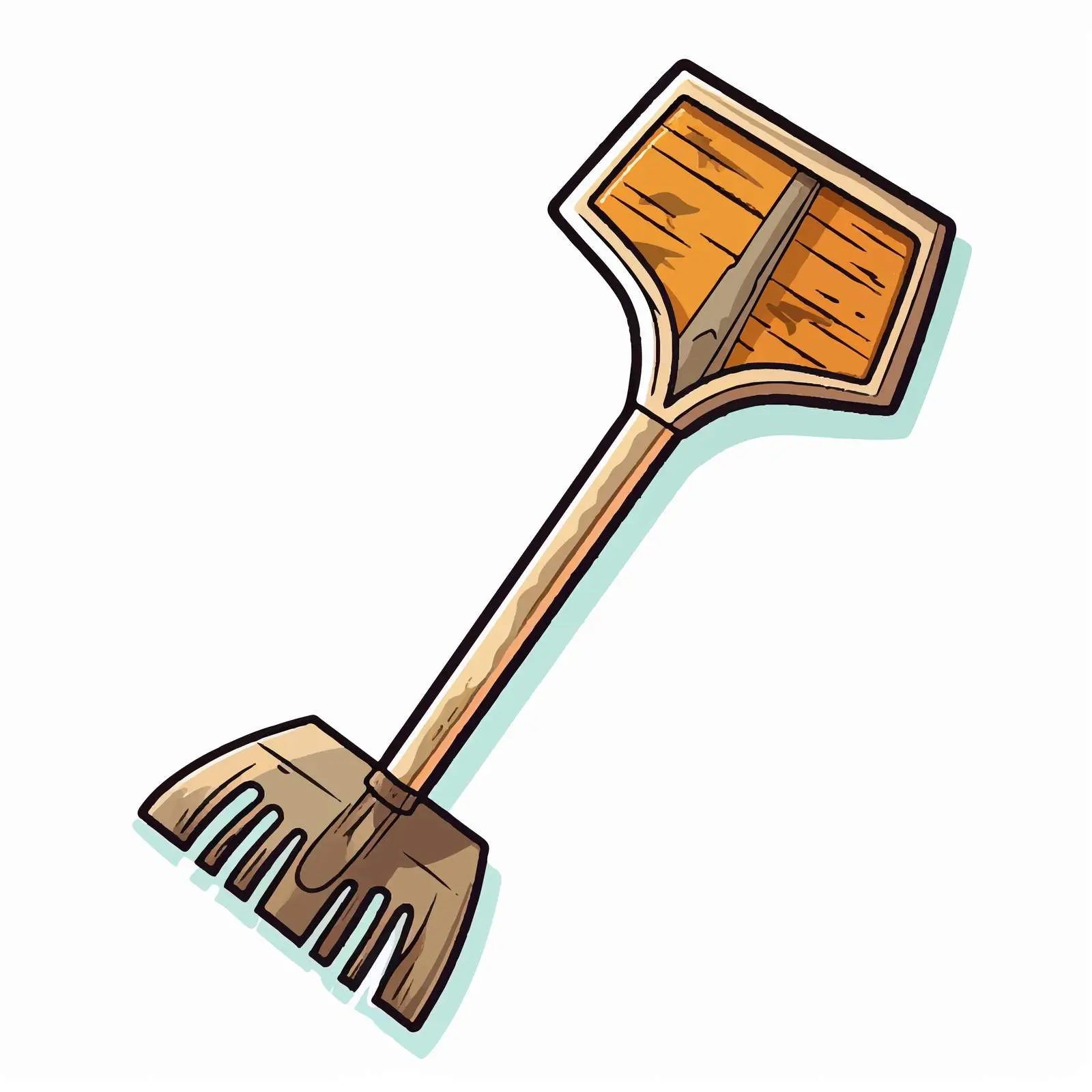 Cartoon Rake Gardening Tool Vector Illustration — free download from Dotvec