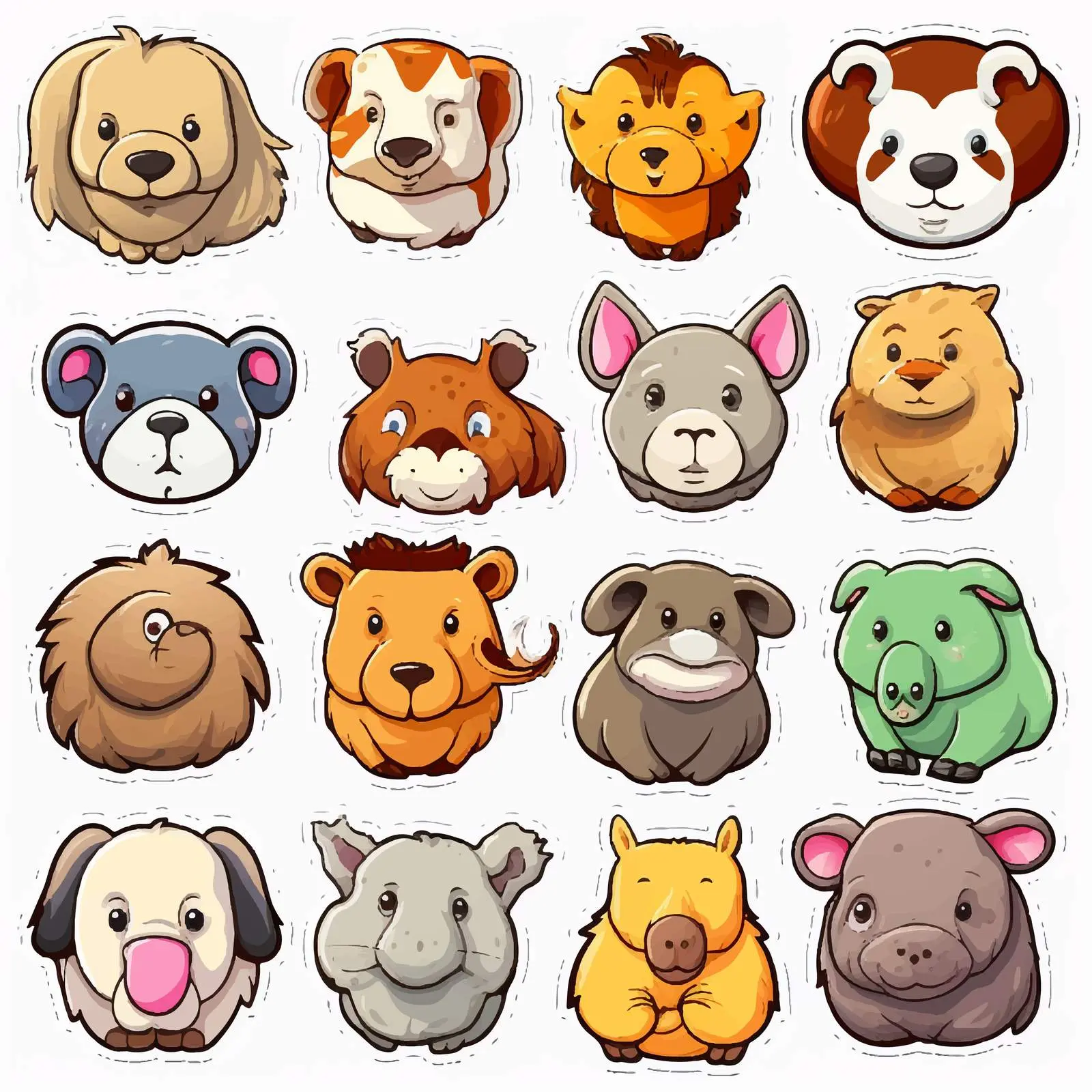 Cartoon Wild Animals Vector Illustration Set — free download from Dotvec