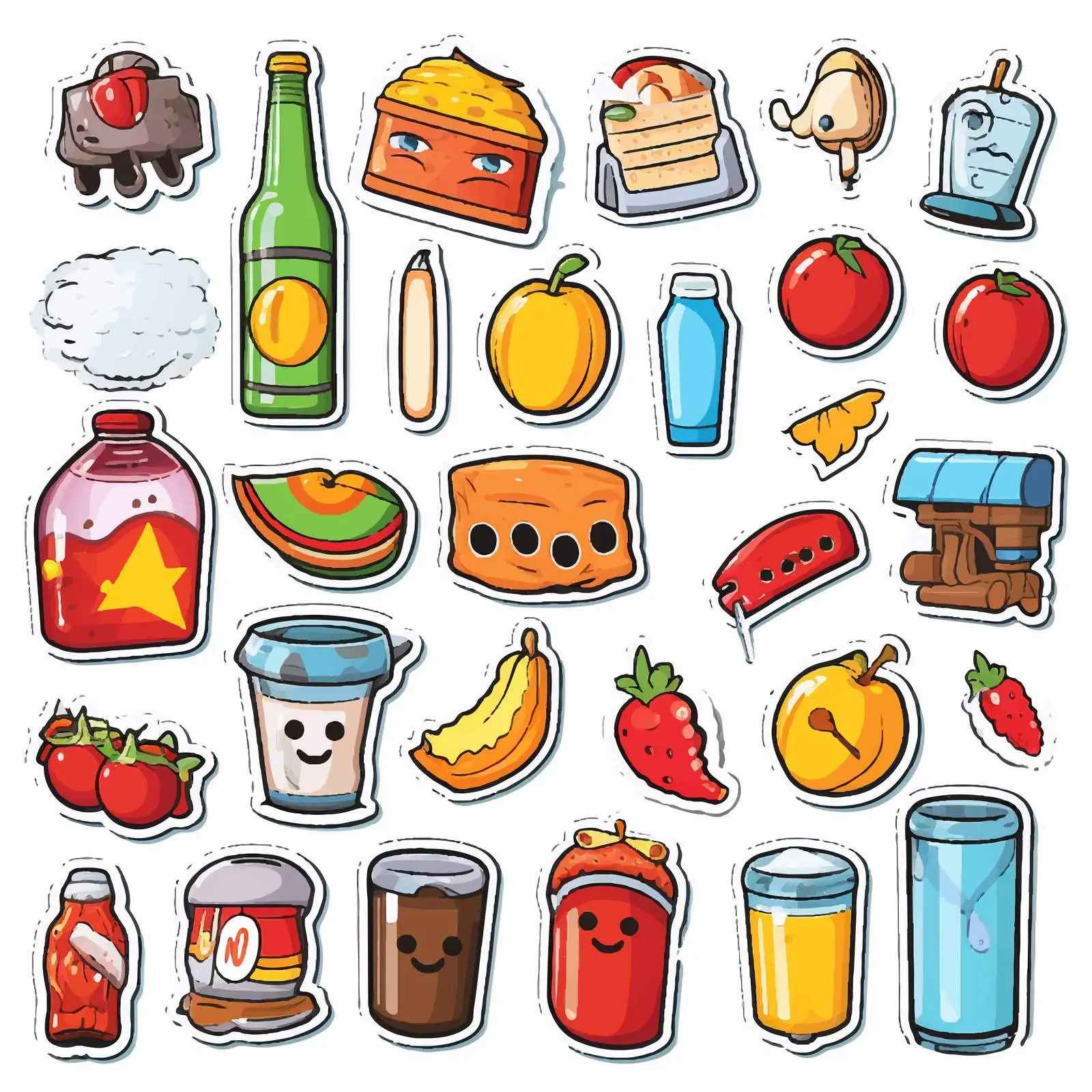 Mixed Daily Objects Vector Sticker Set — free download from Dotvec