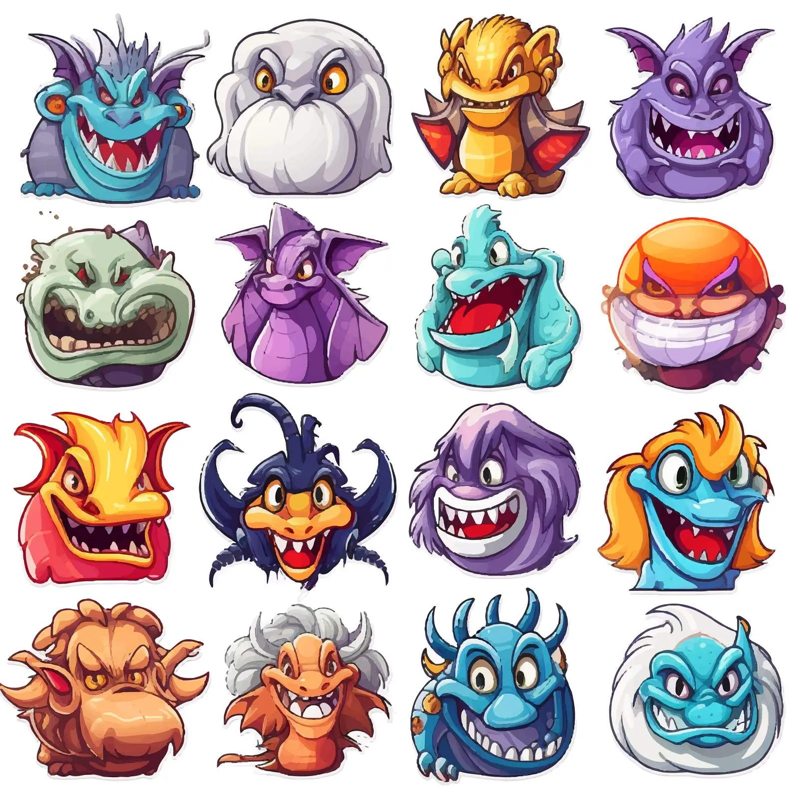 Fantasy Cartoon Character Sticker Set — free download from Dotvec