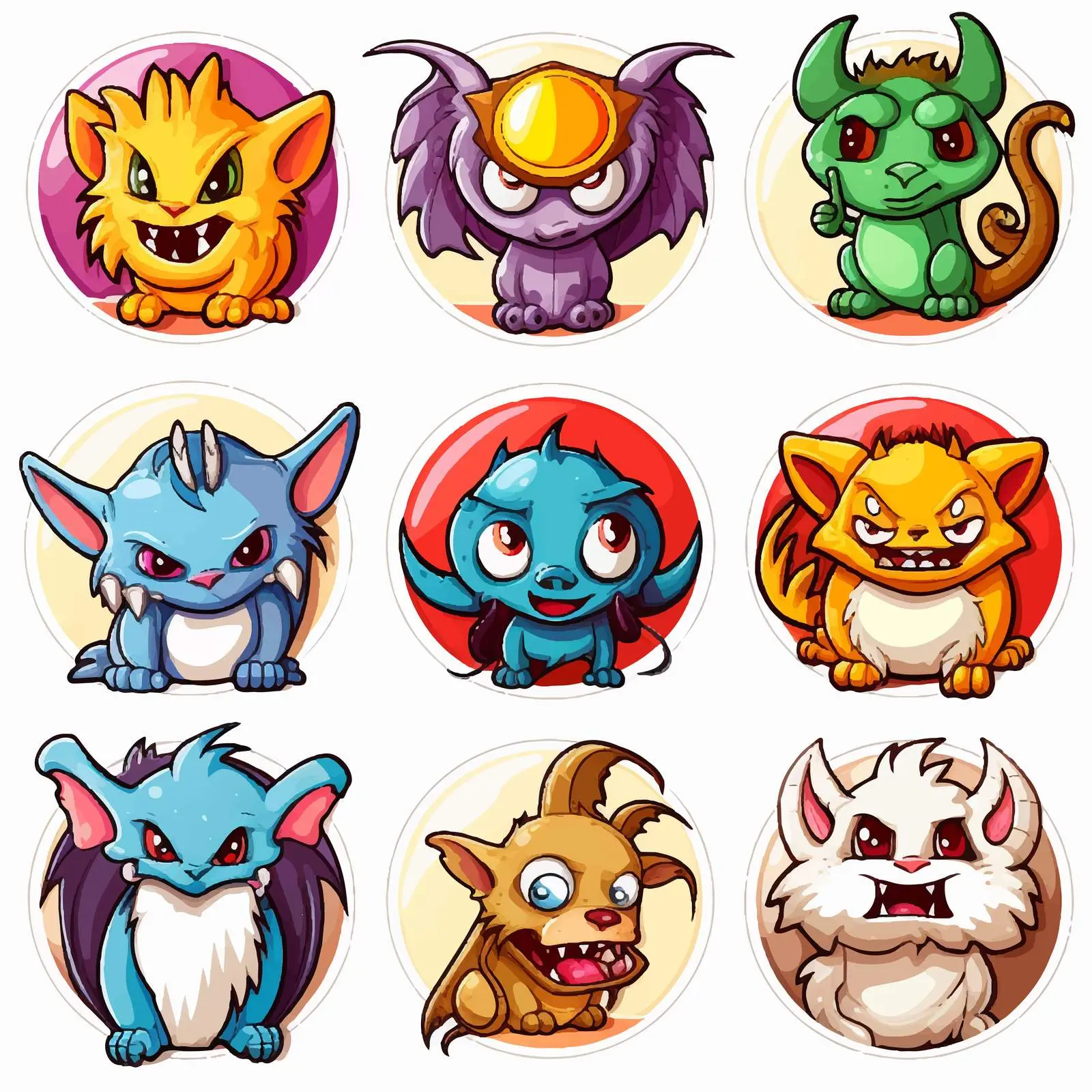 Fantasy Cartoon Character Sticker Set – free unicorns image from Dotvec