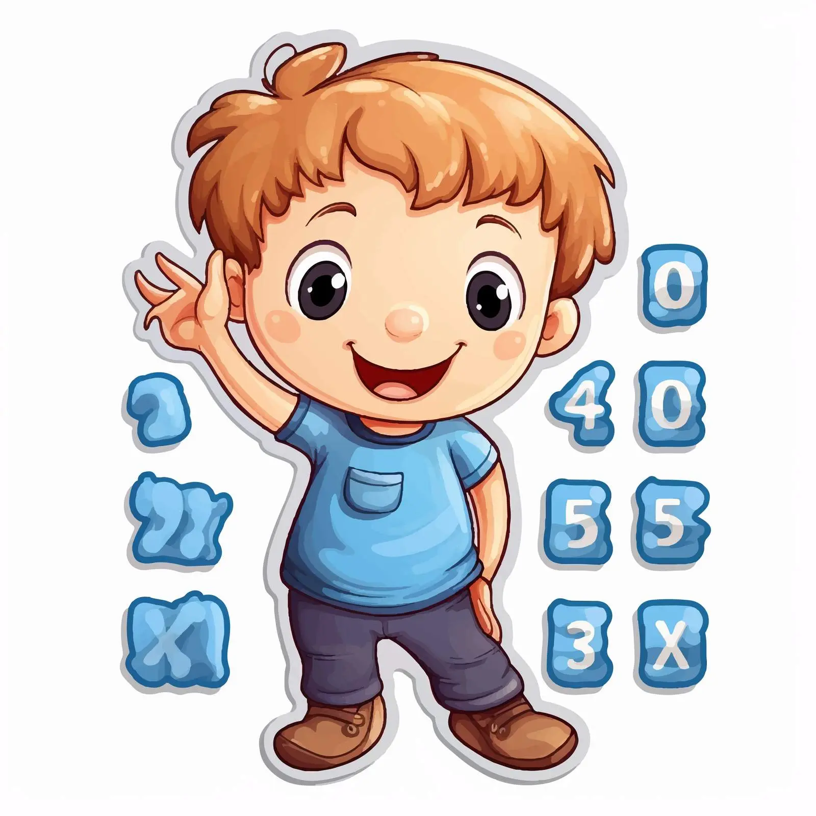Math Time Sticker Template for Hand Counting — free download from Dotvec