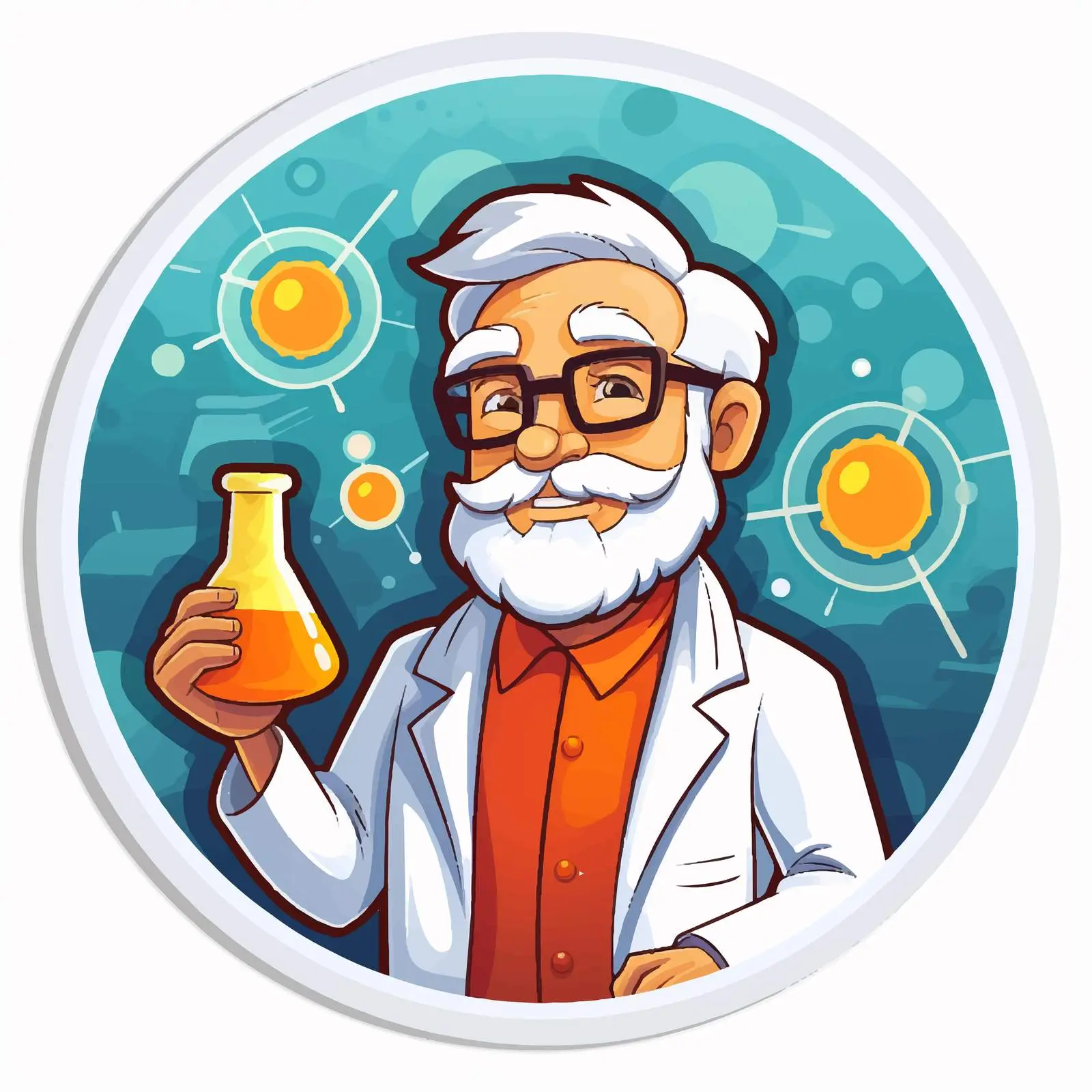 Science Illustration Sticker Template Vector Design — free download from Dotvec