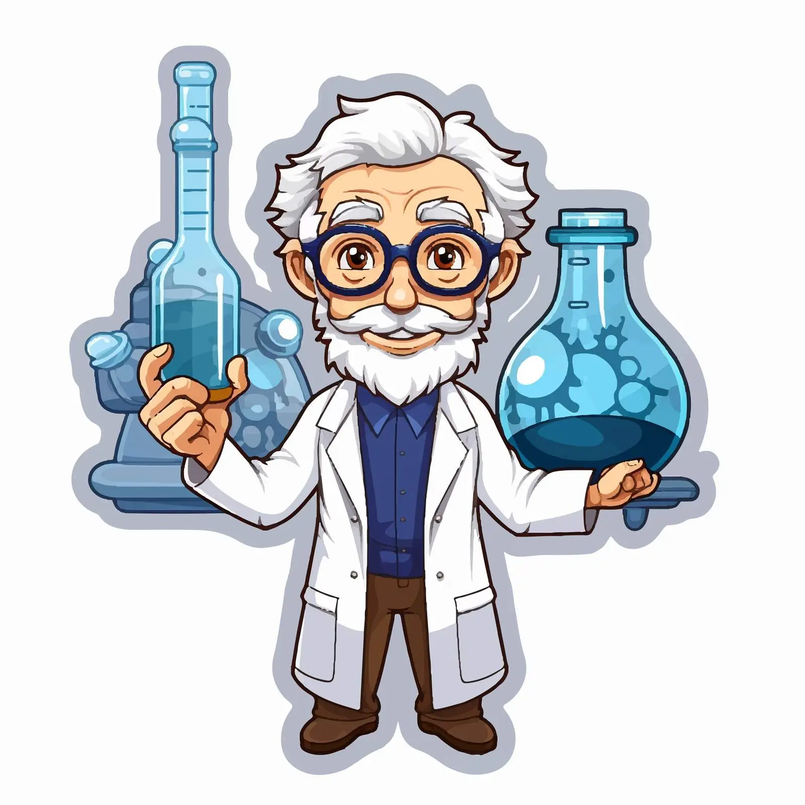 Science Illustration Sticker Template Vector Design — free download from Dotvec