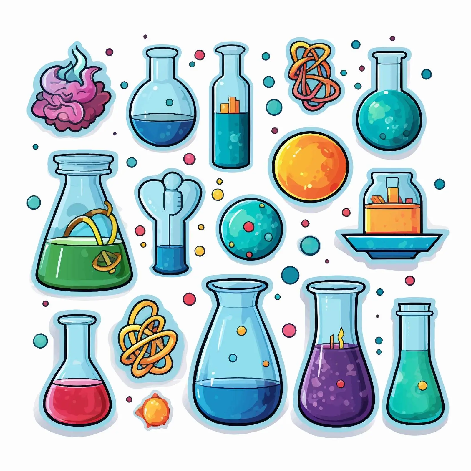 Science Illustration Sticker Template Vector Design — free download from Dotvec