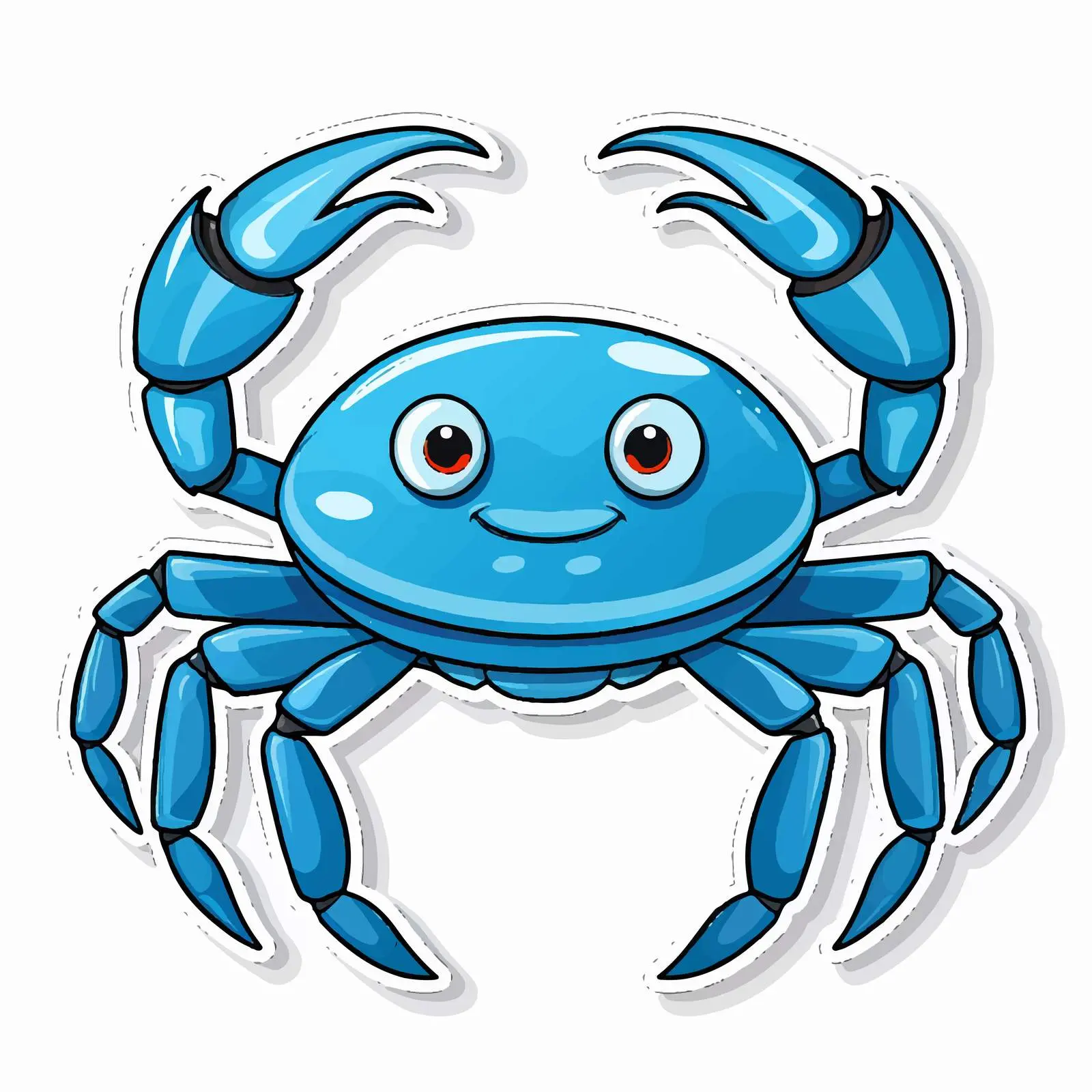 Blue Crab Cartoon Character Vector Sticker Template — free download from Dotvec