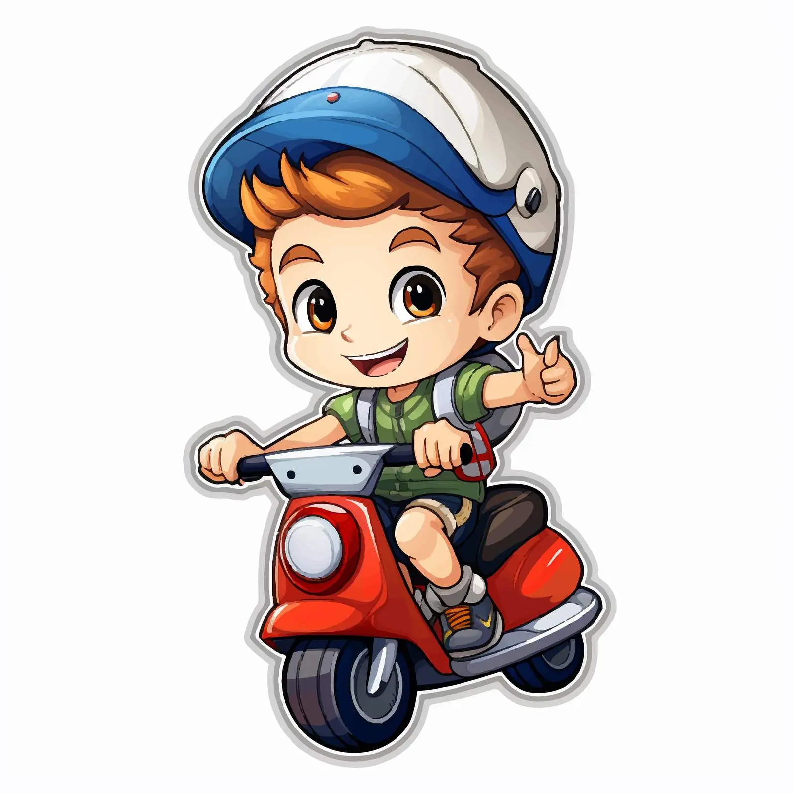 Boy Riding Scooter Cartoon Vector Illustration — free download from Dotvec