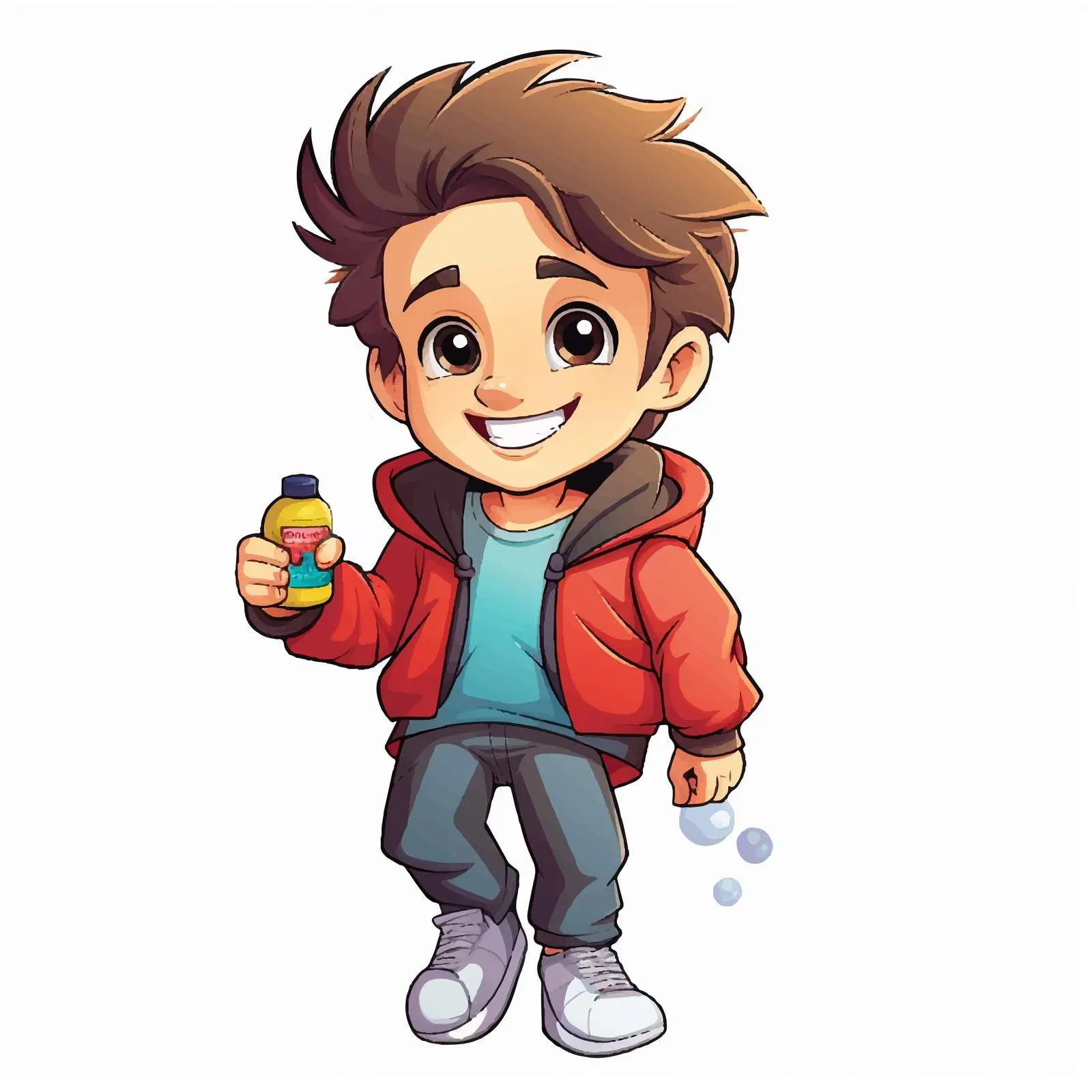 Cartoon Boy Taking Drug Sticker Template — free download from Dotvec