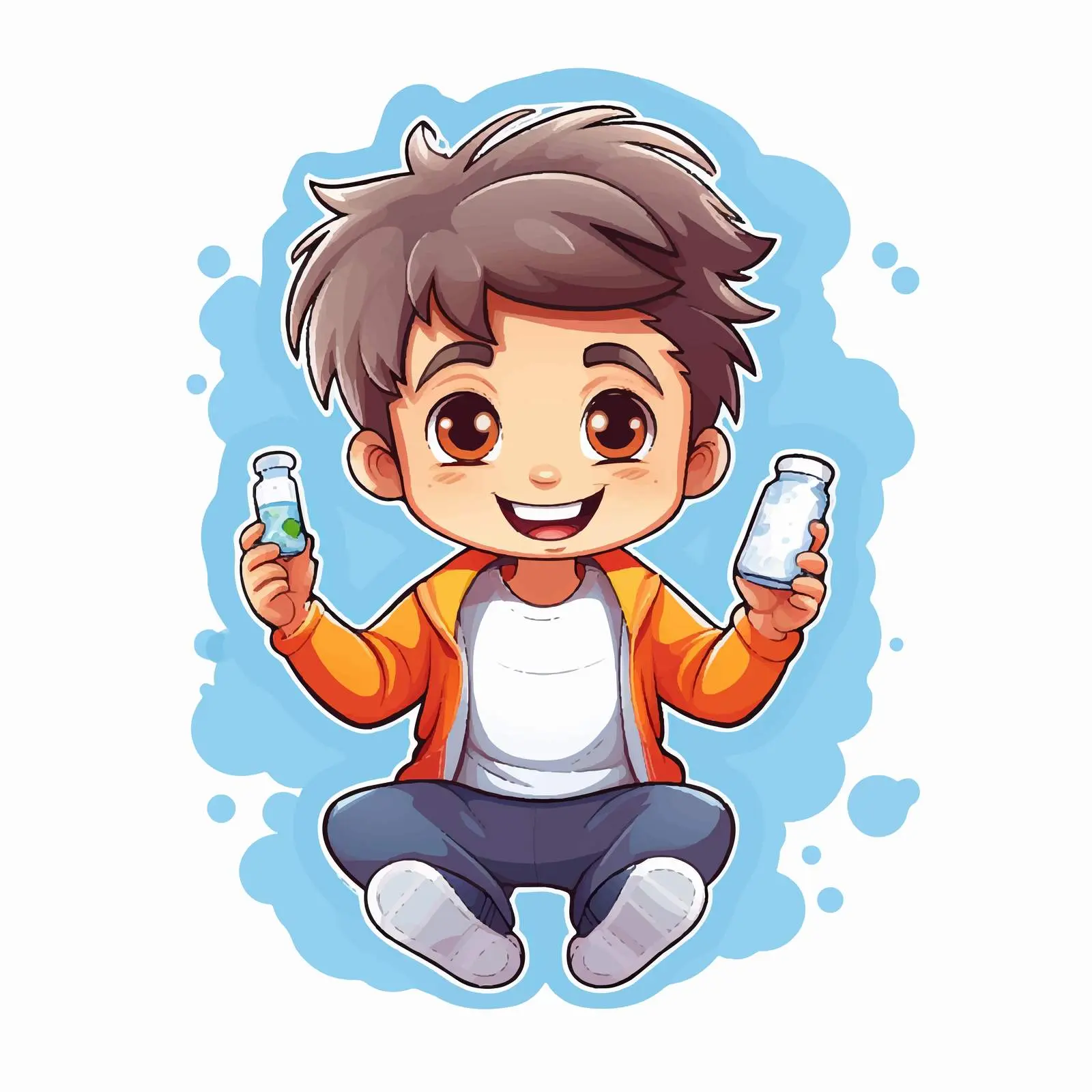 Cartoon Boy Drug Sticker Template — free download from Dotvec