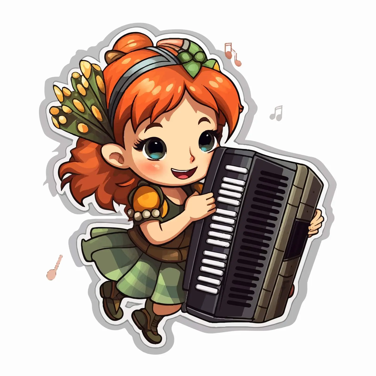 Fairy Playing Accordion Sticker Vector Design — free download from Dotvec