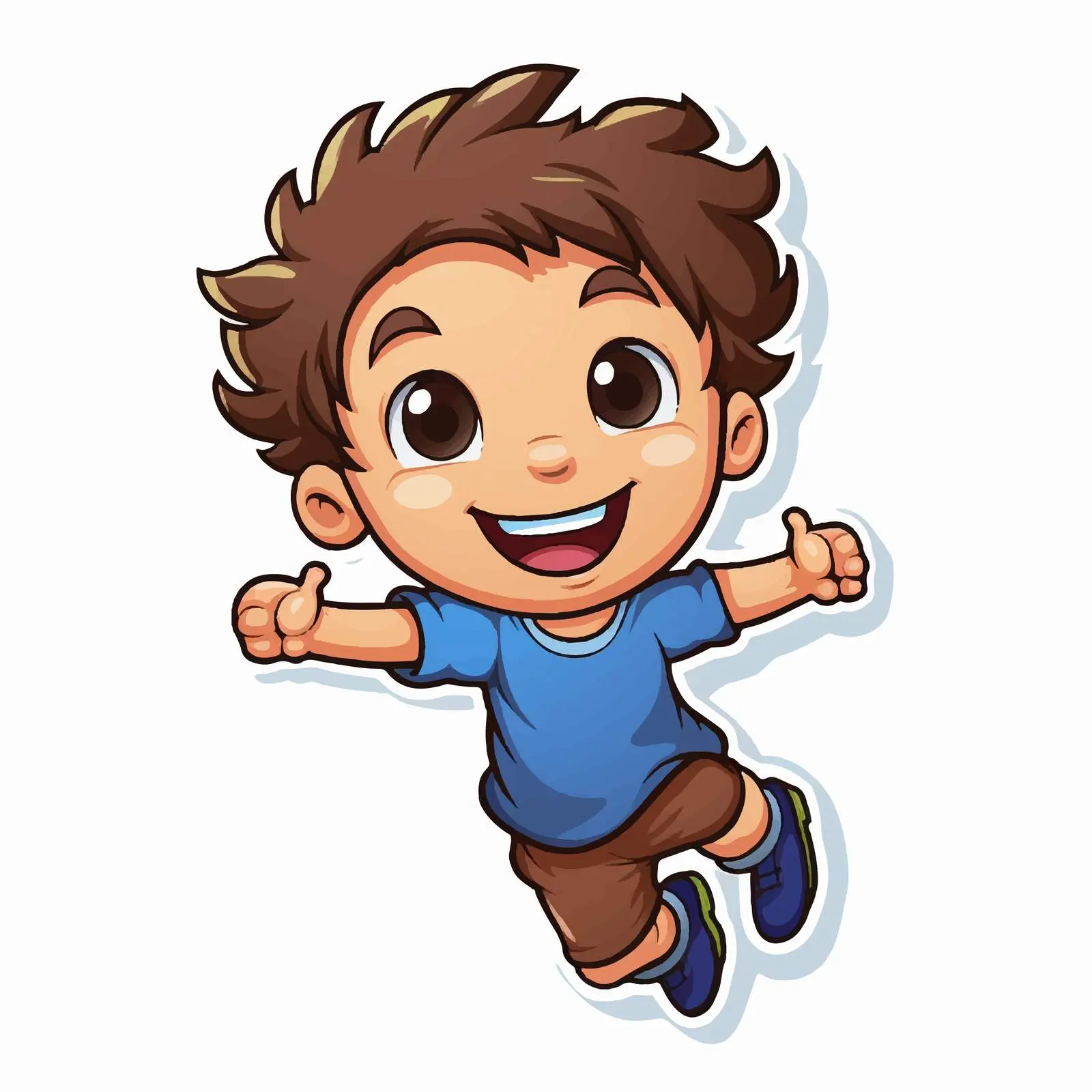 Happy Cartoon Character Sticker Template for Kids — free download from Dotvec