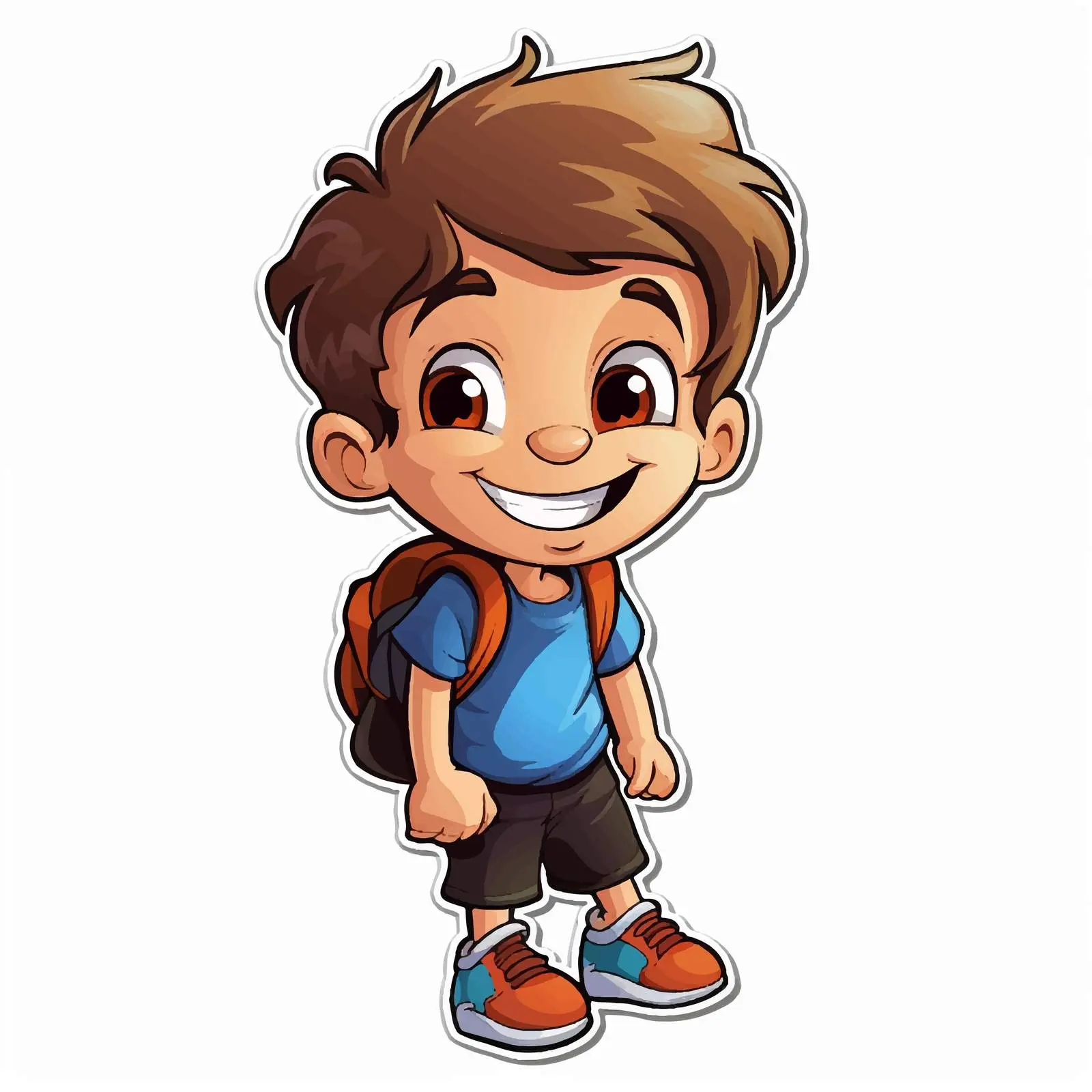 Happy Kids Cartoon Character Sticker Template — free download from Dotvec