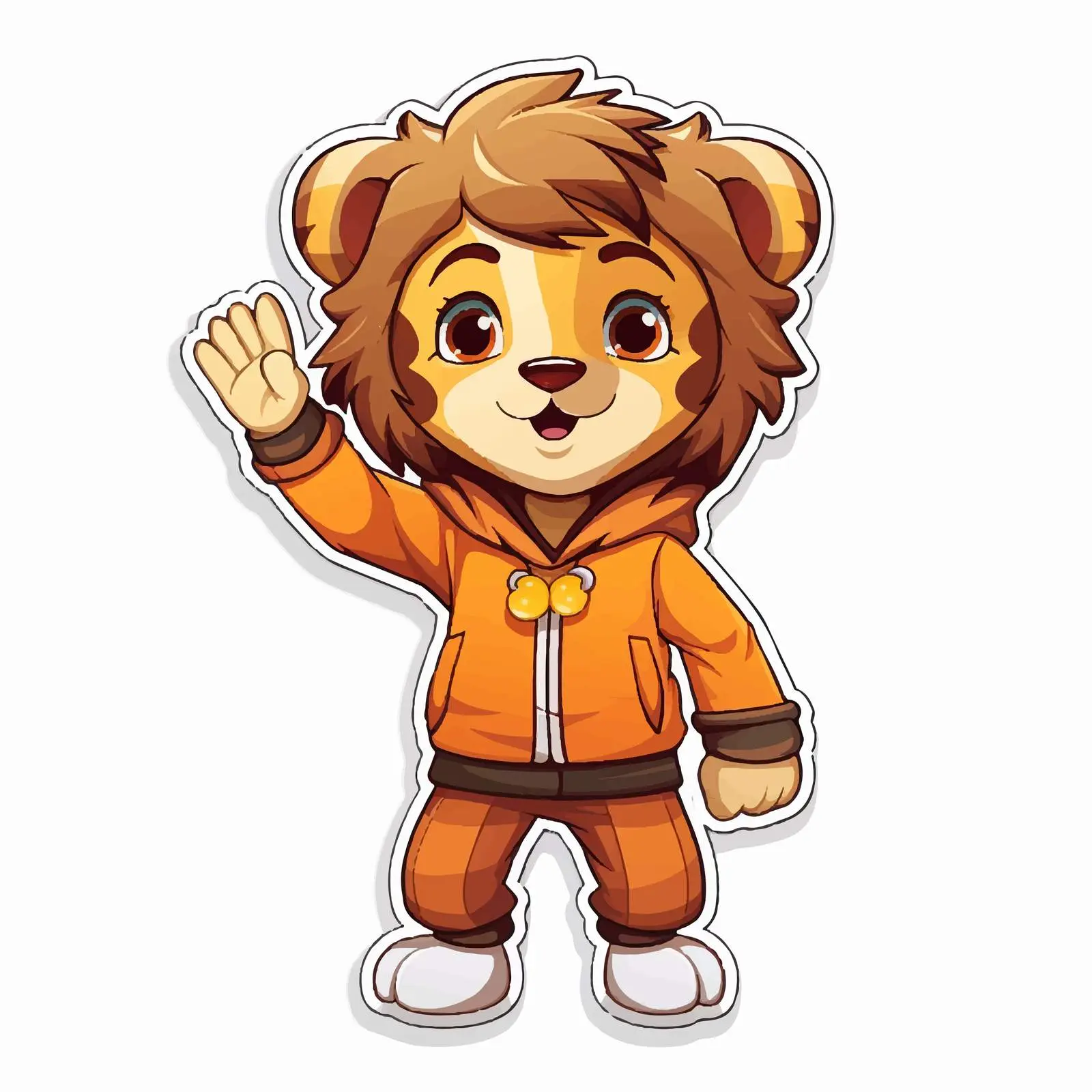 Child in Lion Mascot Costume Sticker Template – free joyful imagery image from Dotvec