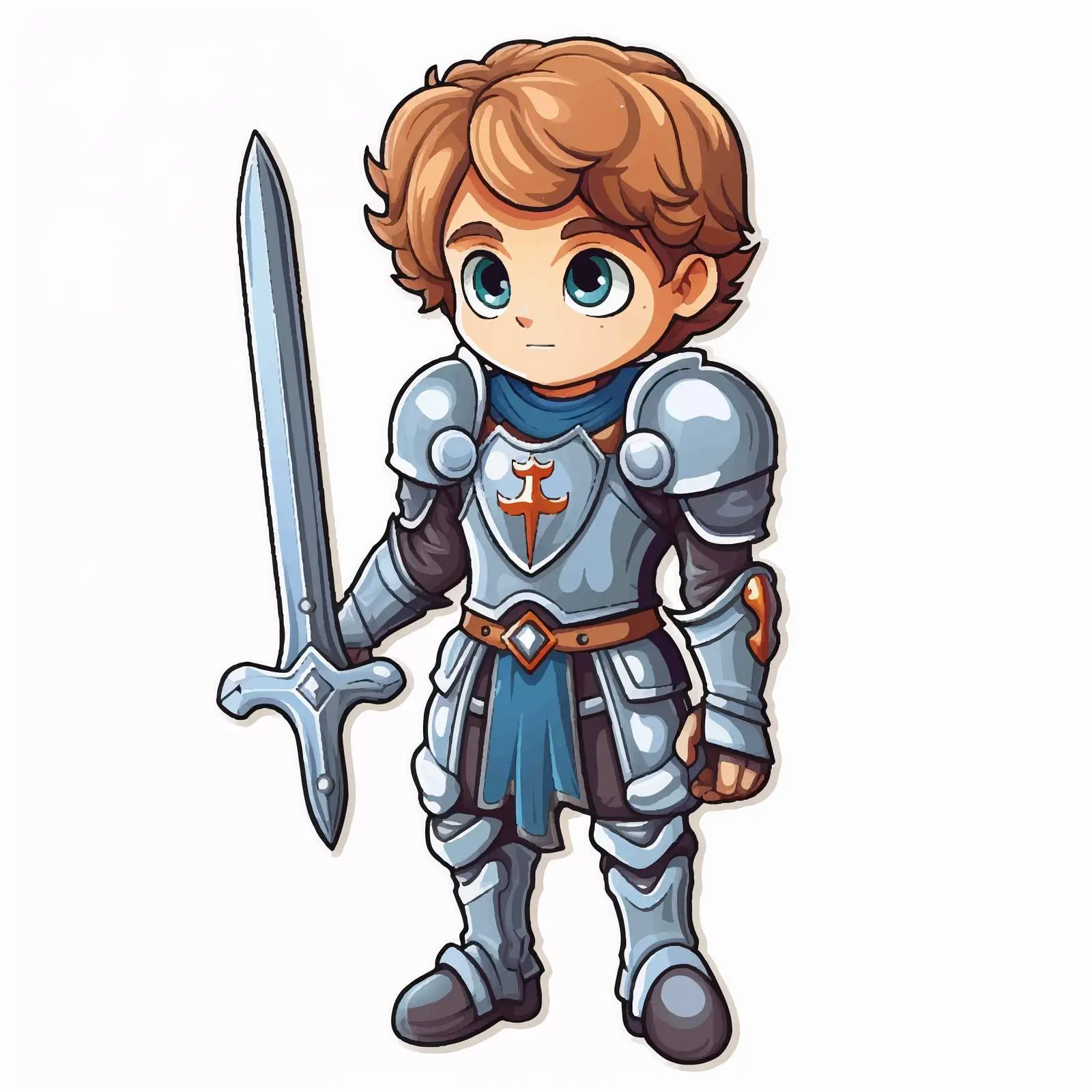 Knight Boy Cartoon Character Sticker Template — free download from Dotvec