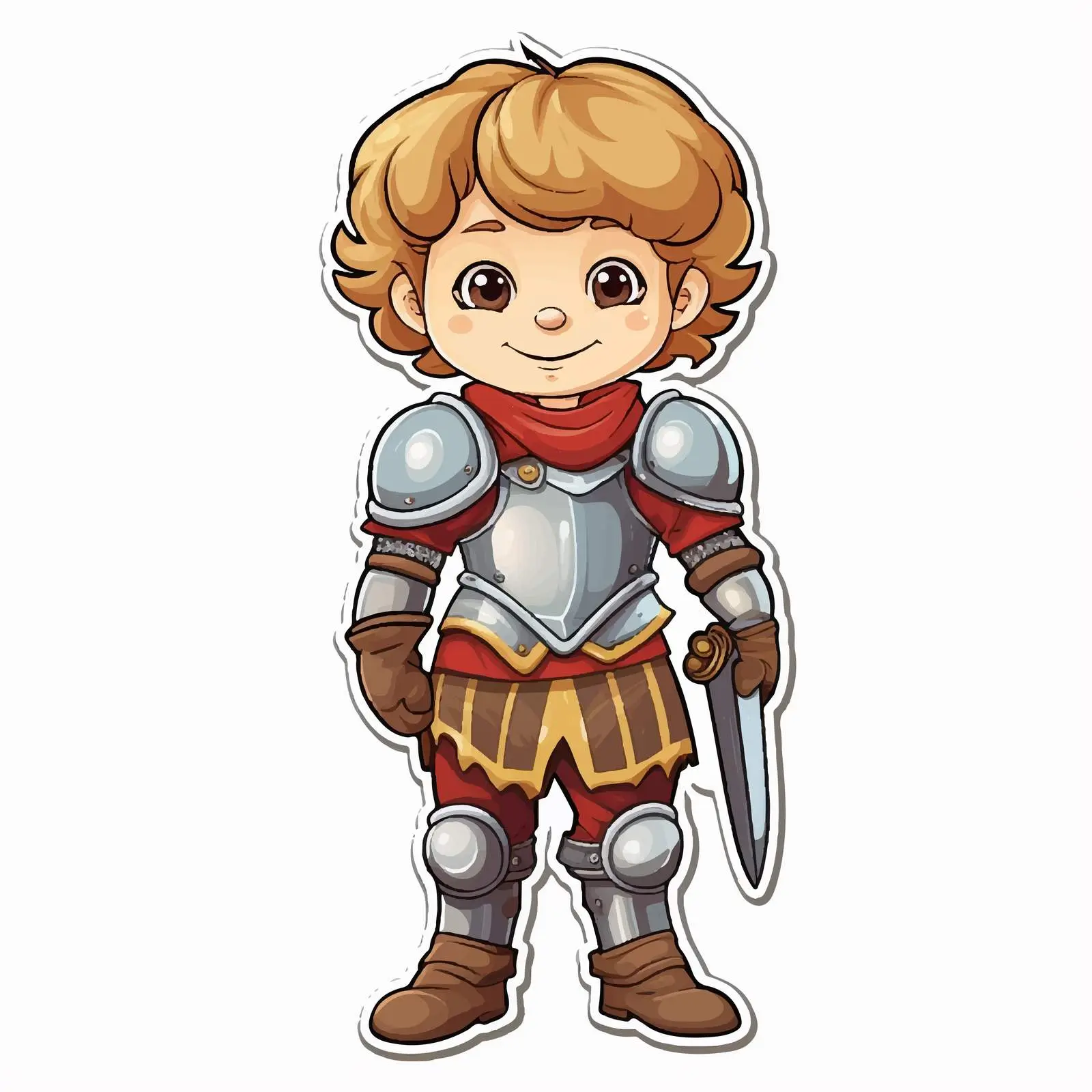 Knight Boy Cartoon Character Sticker Template — free download from Dotvec