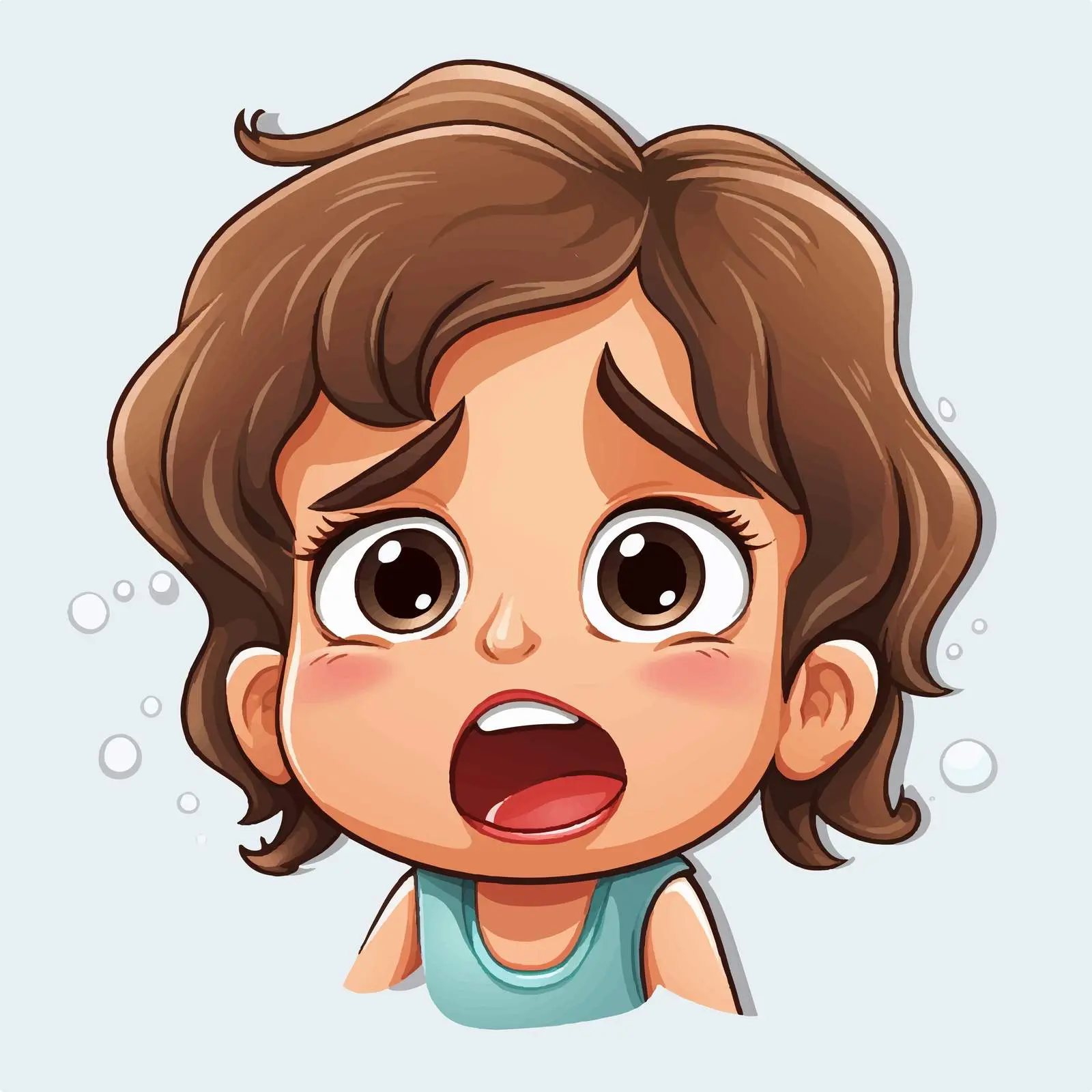 Crying Little Girl Cartoon Vector Sticker Template – free crying image from Dotvec