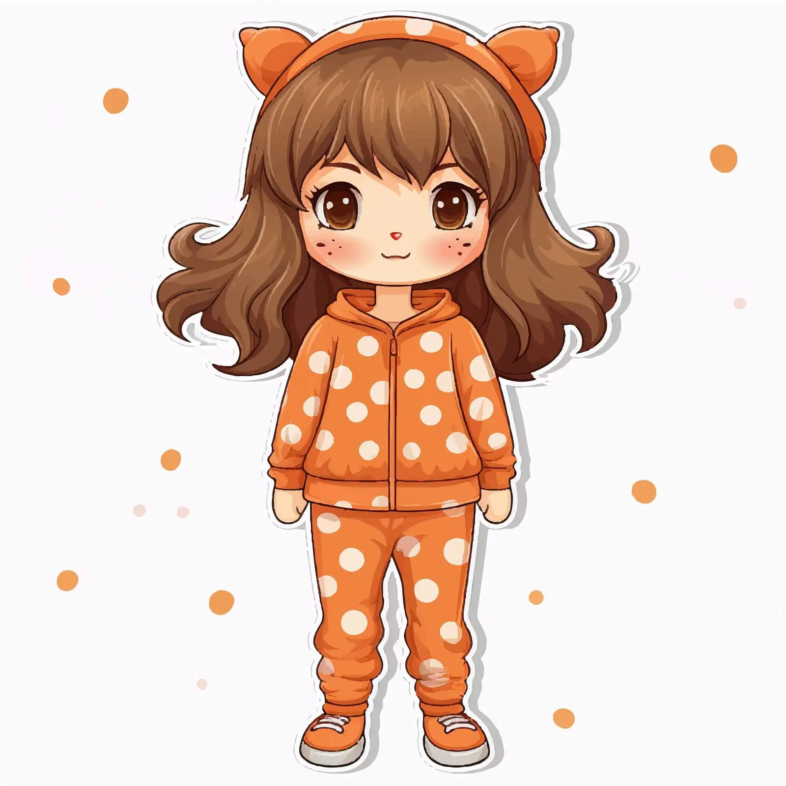 Cute Little Girl in Pajamas Costume Vector — free download from Dotvec