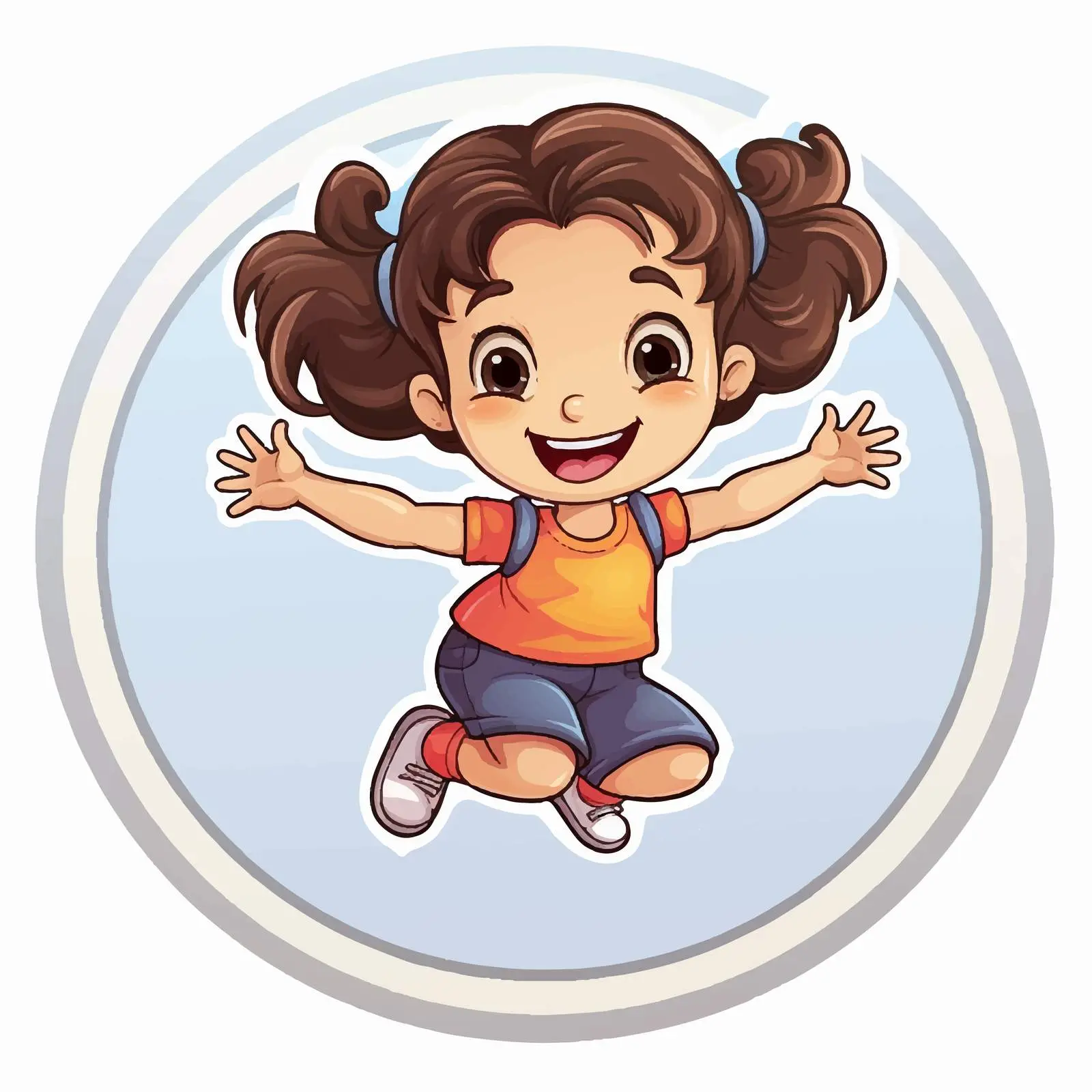 Little Girl Jumping on Trampoline Vector — free download from Dotvec