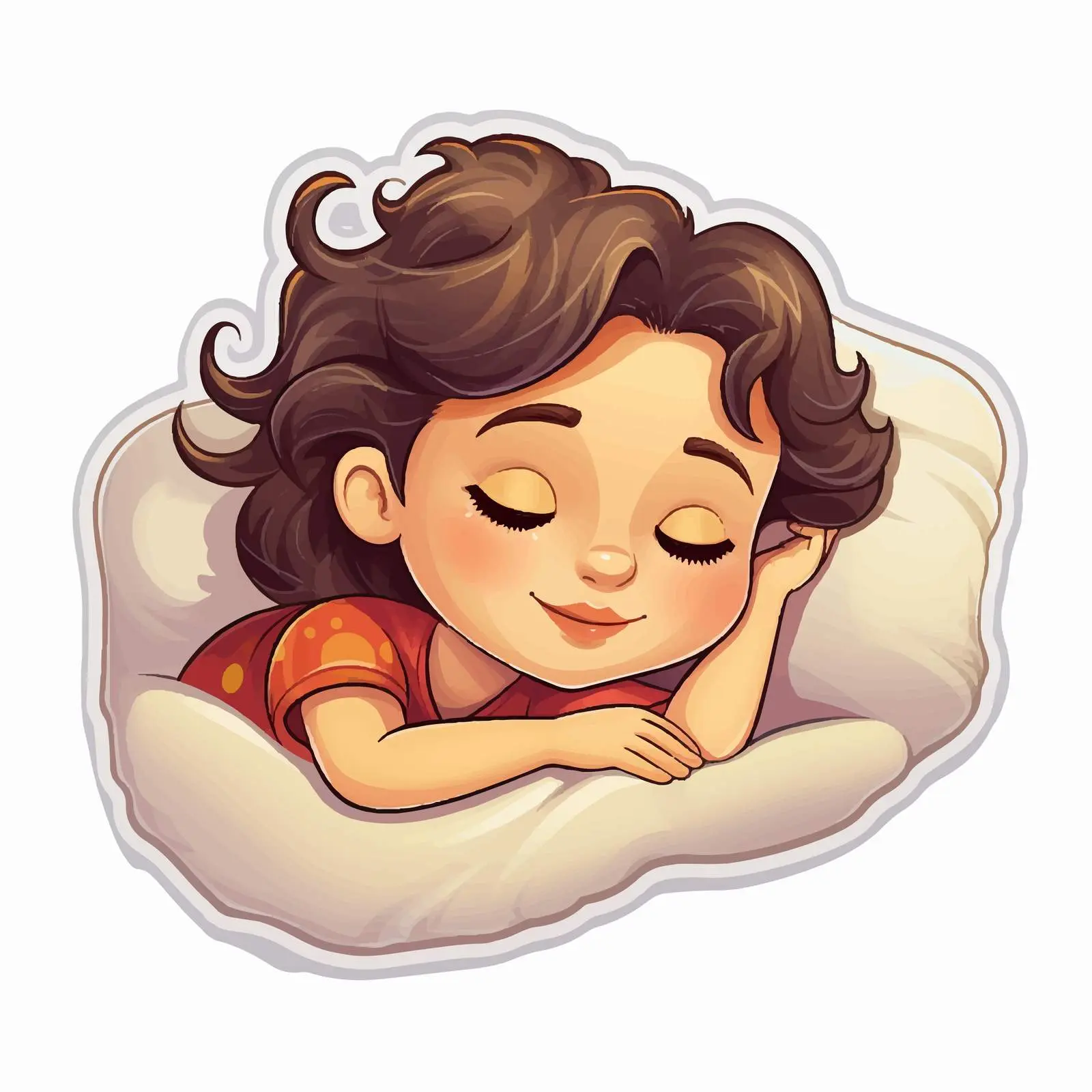 Sleeping Girl Cartoon Sticker Template — free download from Dotvec