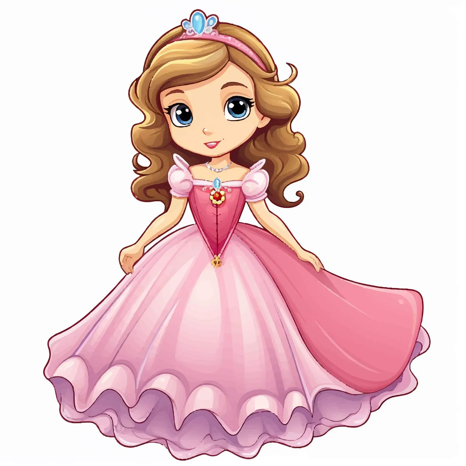 Little Princess Cartoon Character Sticker Template — free download from Dotvec