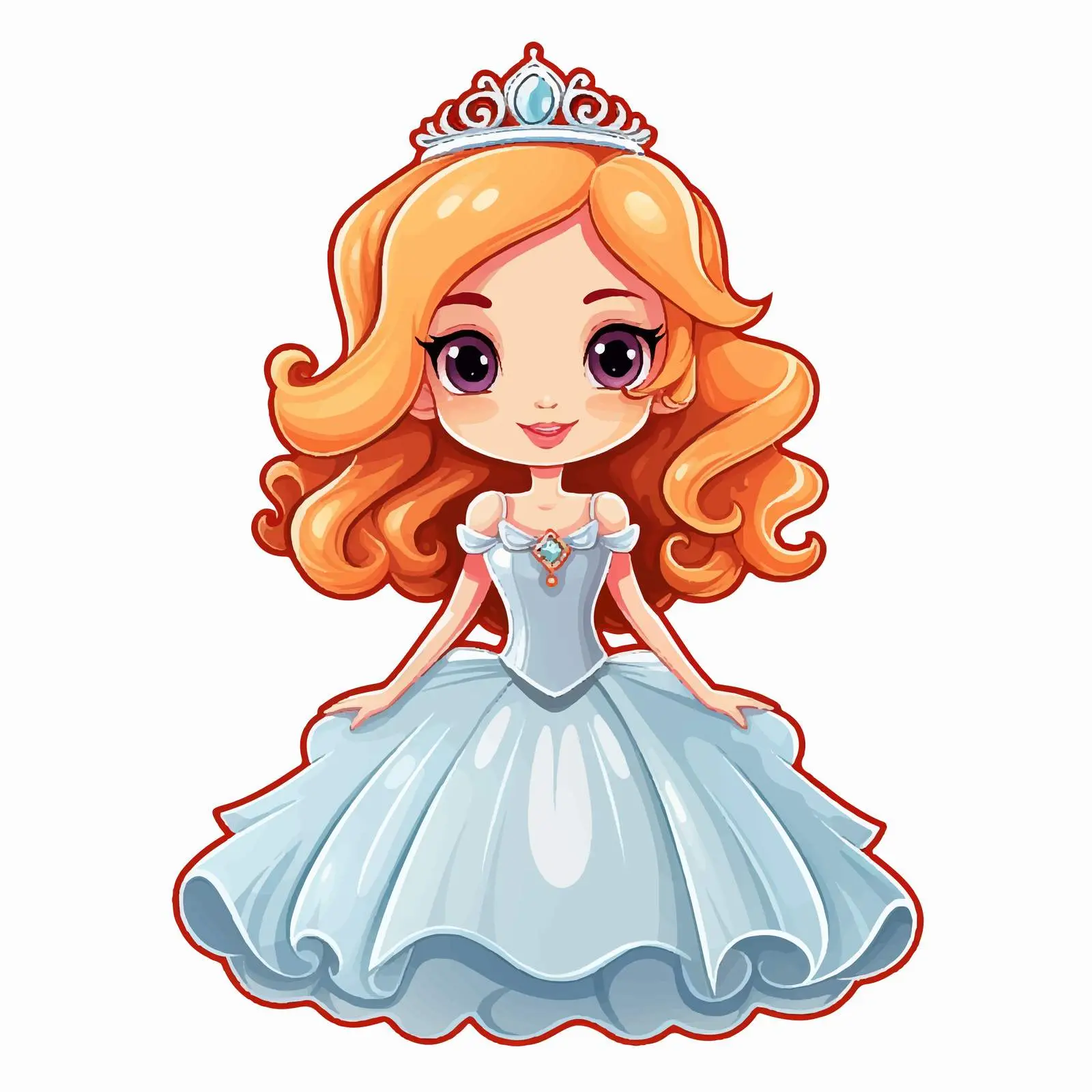 Little Princess Cartoon Character Sticker Template — free download from Dotvec