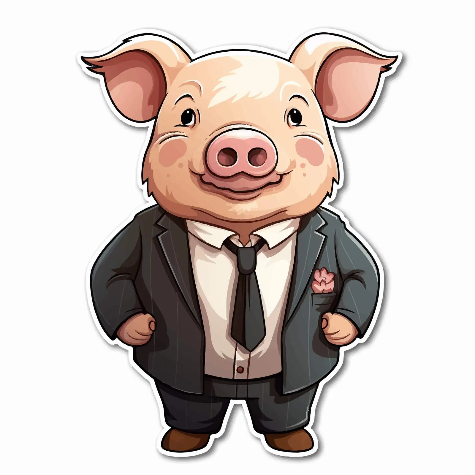 Cartoon Pig in Suit Costume Vector Design — free download from Dotvec